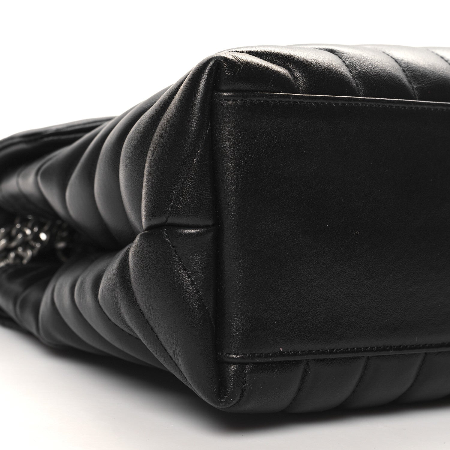 Saint Laurent Calfskin Y Quilted Monogram Medium Loulou Chain Satchel Black 9 of 10