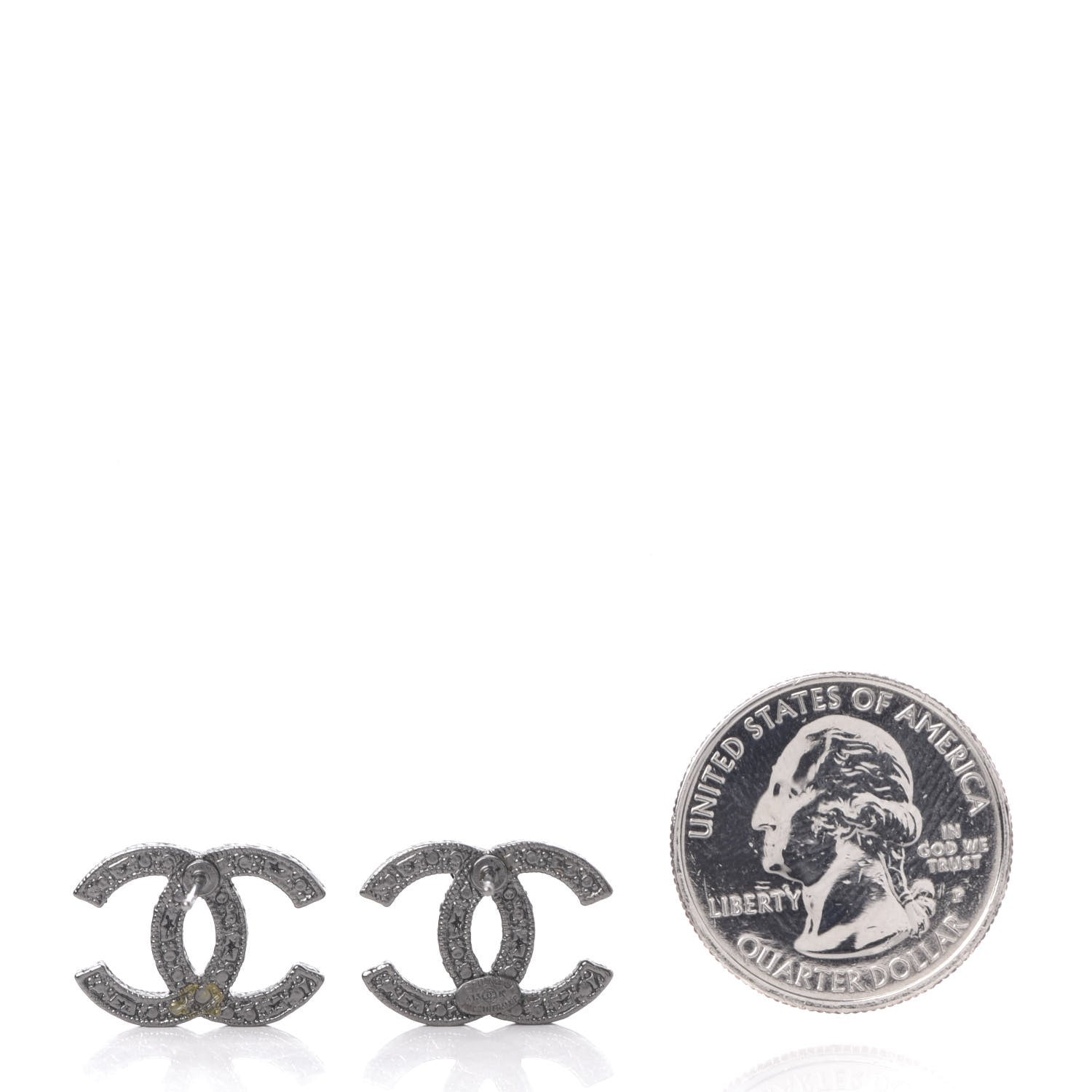 Chanel Ruthenium Crystal CC Earrings 2 of 4