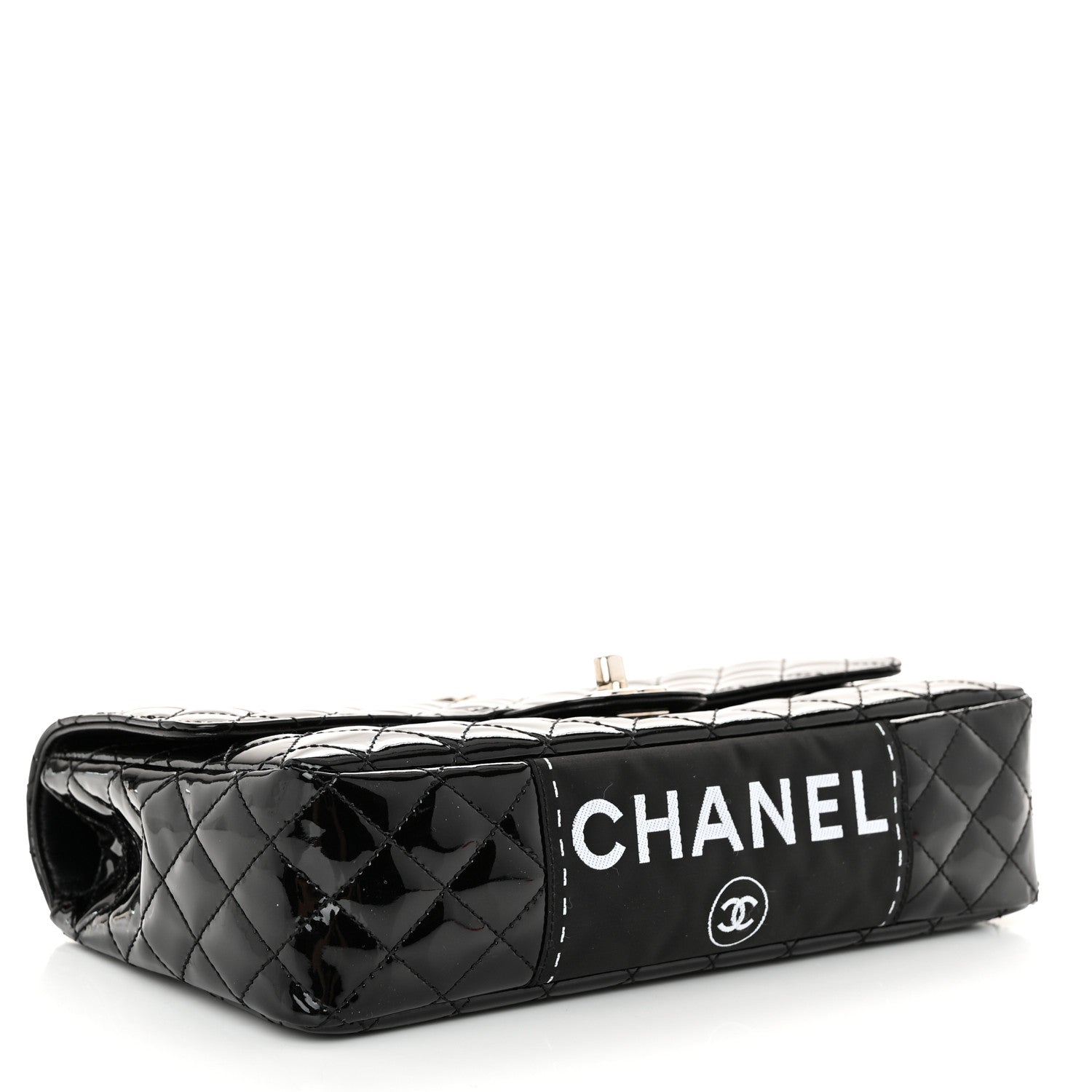 Chanel Patent Quilted Secret Label Medium Flap Black 4 of 11