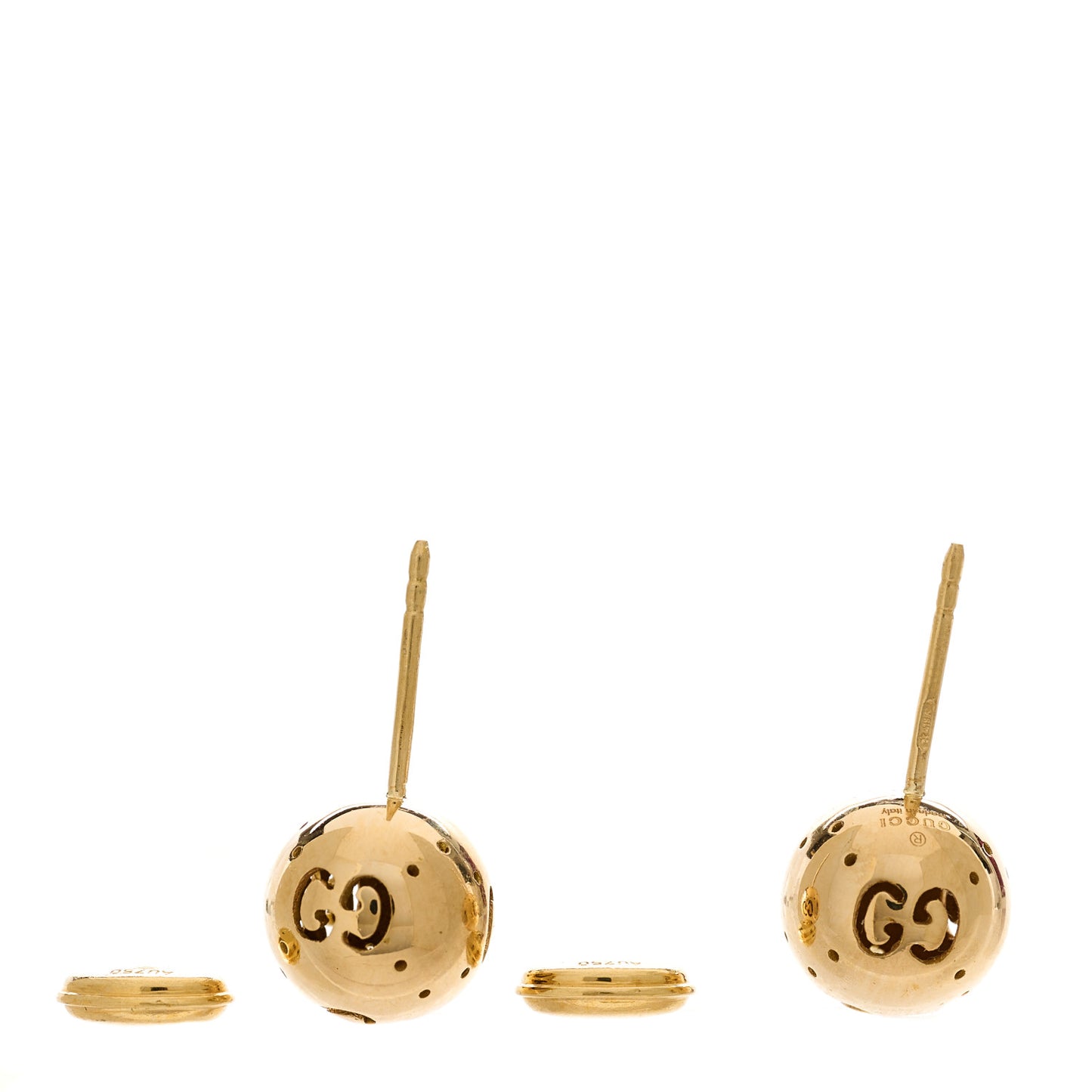 18K Yellow Gold Icon Ball Stud Earrings
