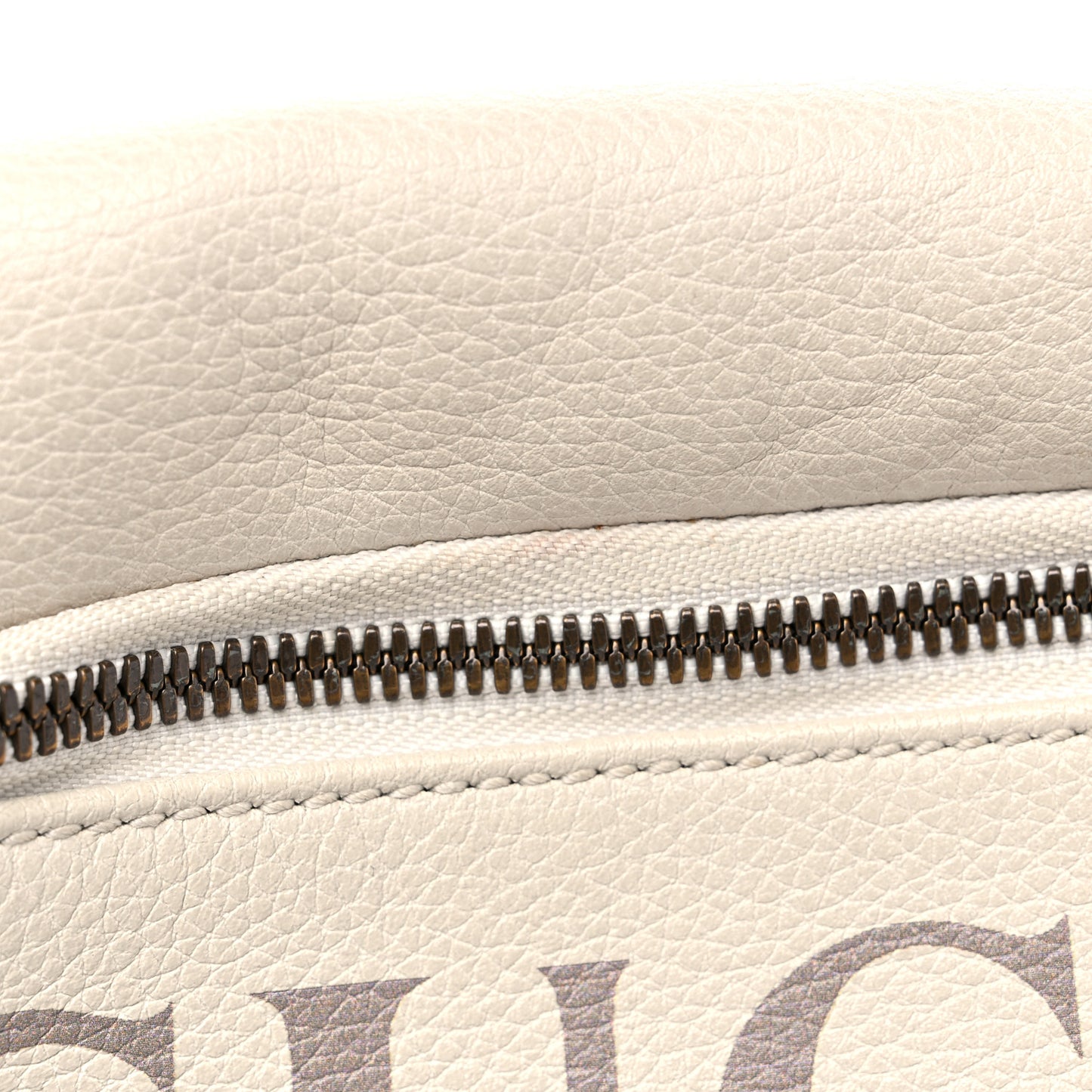 Grained Calfskin Logo Belt Bag White