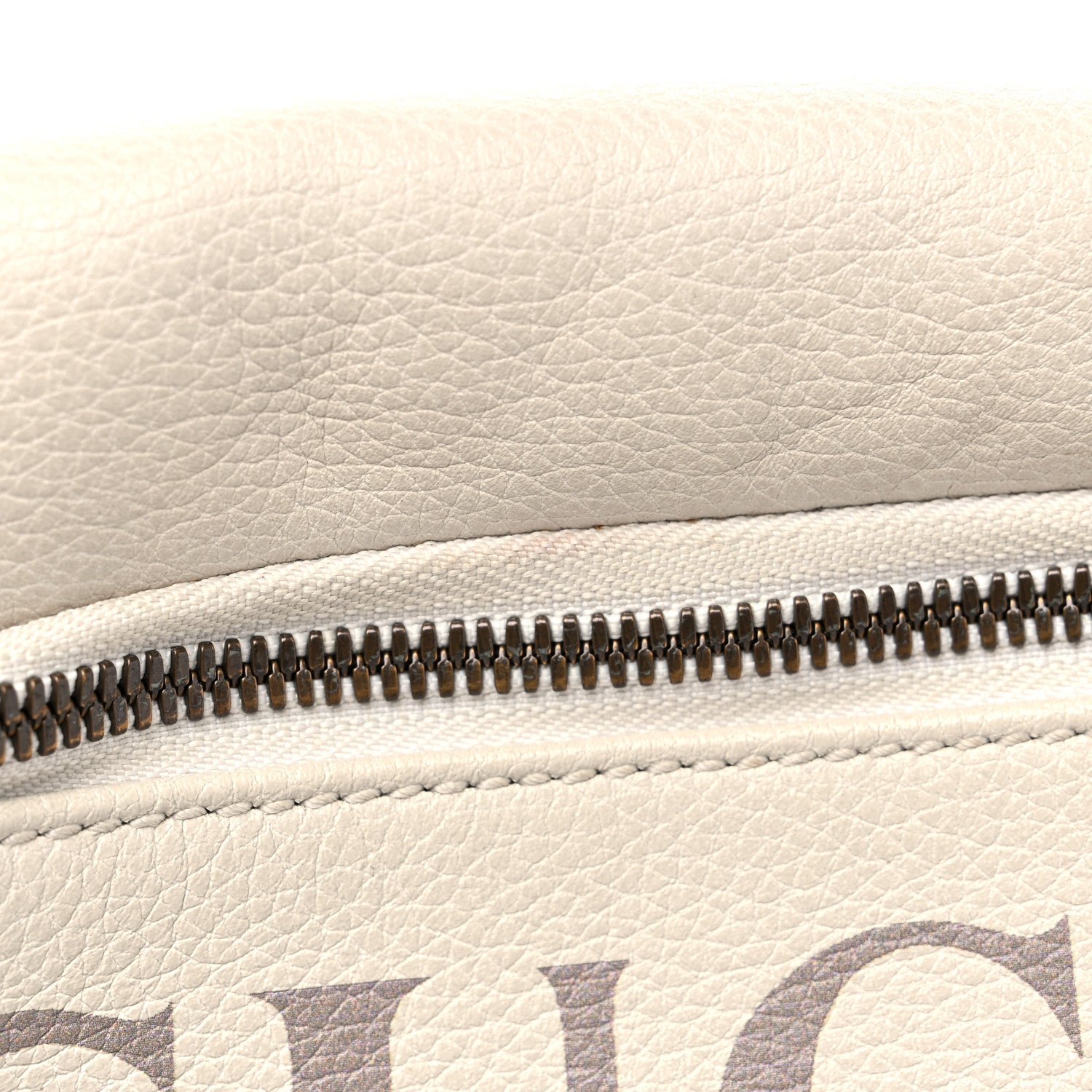 Gucci Grained Calfskin Logo Belt Bag White 10 of 11