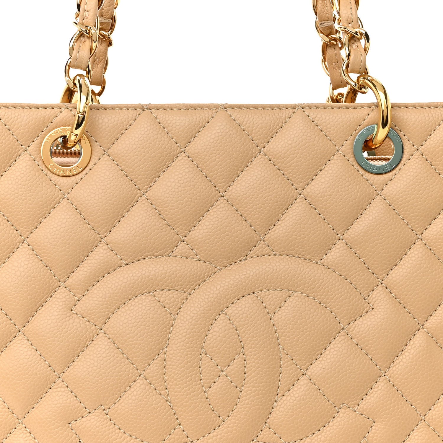 Chanel Caviar Quilted Grand Shopping Tote GST Beige Clair 8 of 19