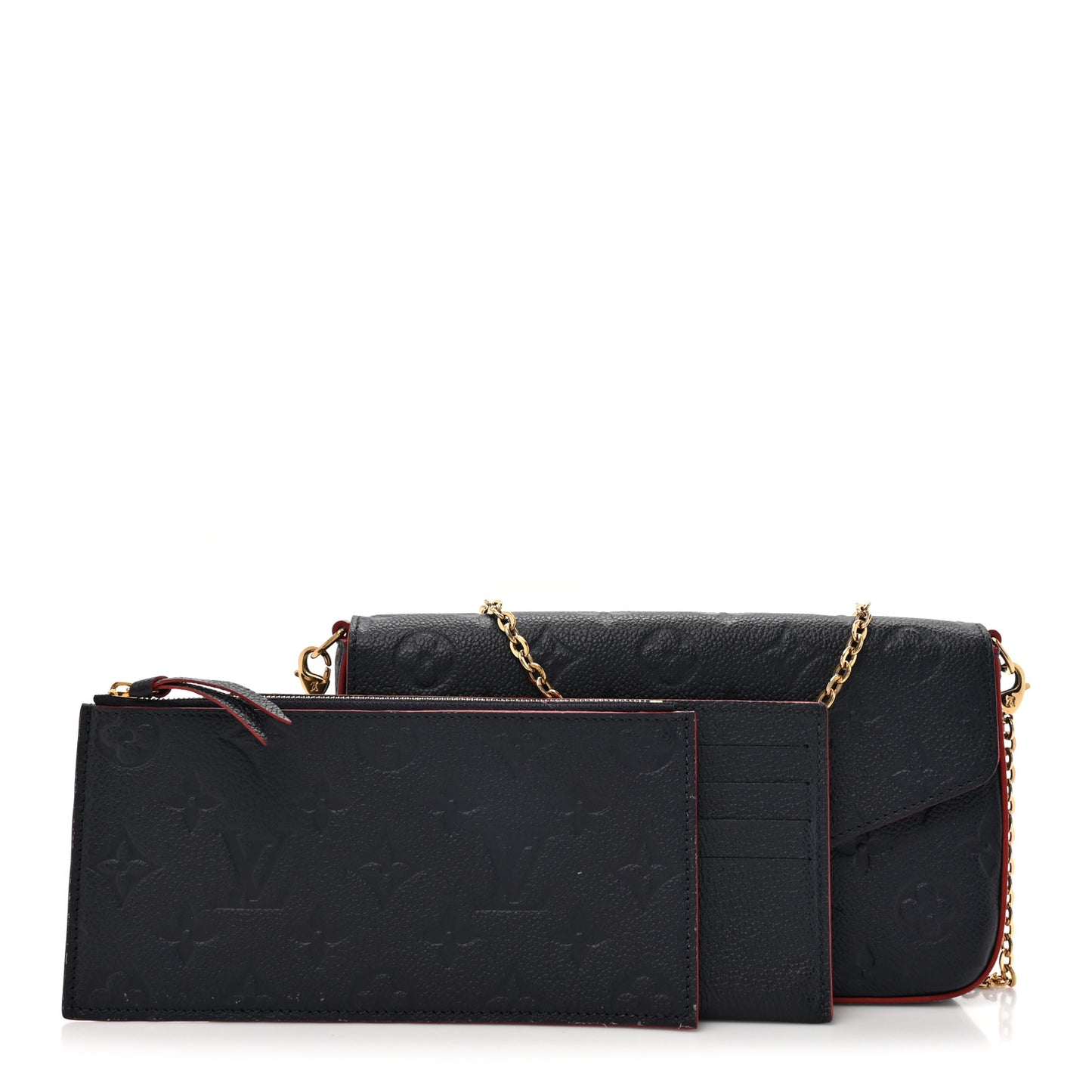 Empreinte Pochette Felicie Chain Wallet Marine Rouge