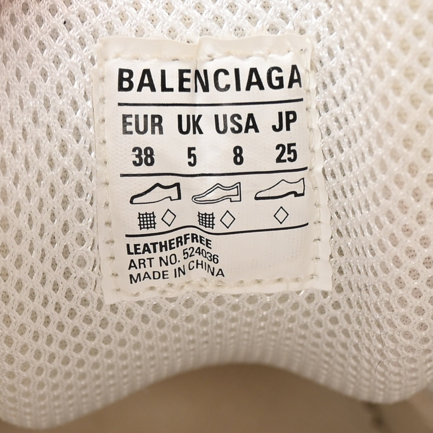 Balenciaga Fabric Mesh Womens Triple S Sneakers 38 White 9 of 10