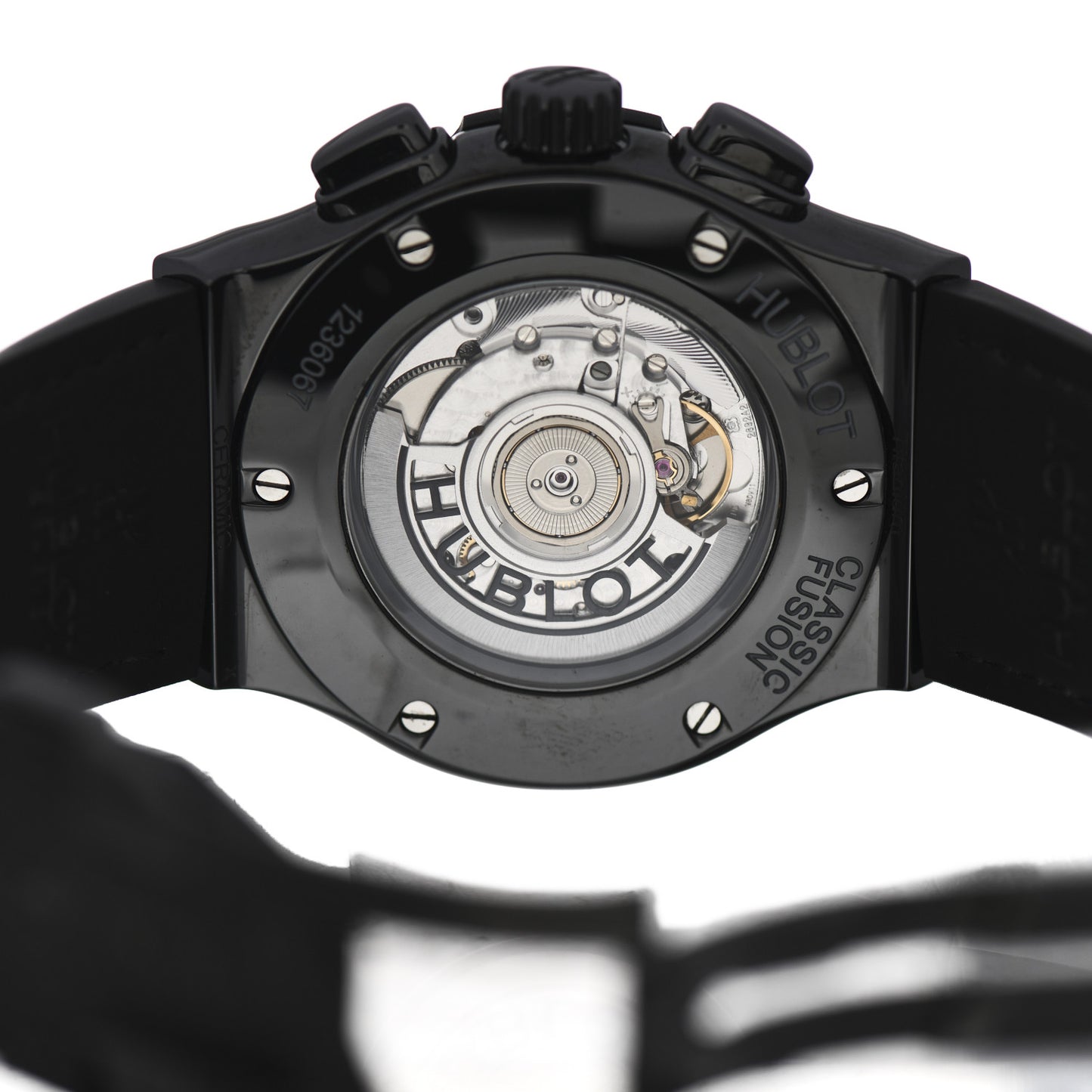 Titanium Ceramic Alligator 45mm Classic Fusion Aerofusion Chronograph Automatic Watch Black 525.CM.0170.RX