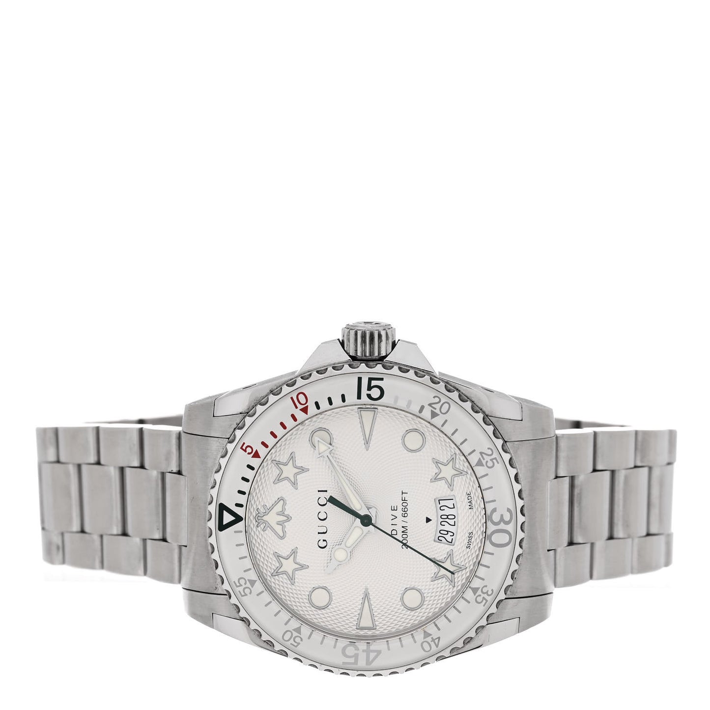Stainless Steel 40mm Dive Quartz Watch White