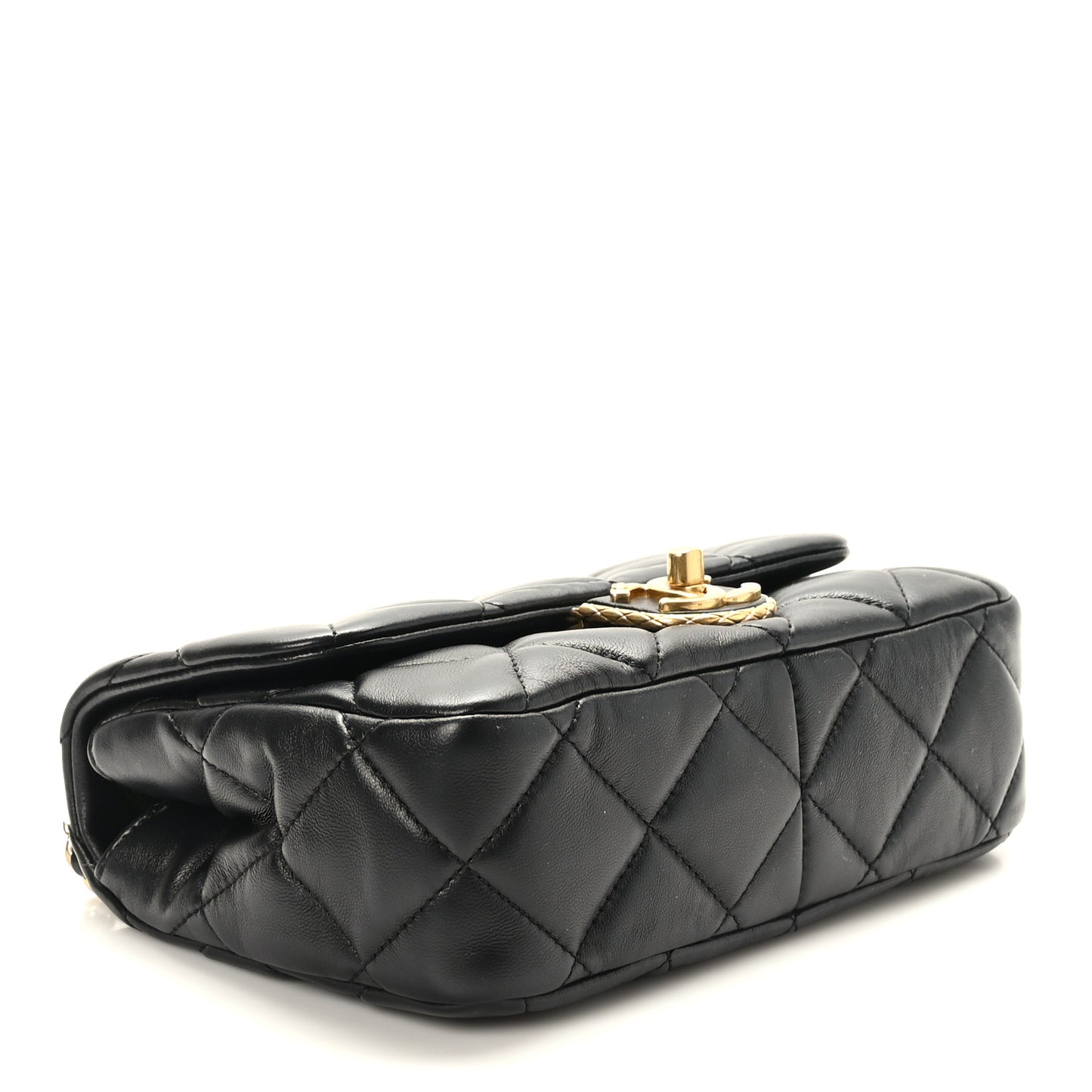 Lambskin Quilted Mini Flap Black