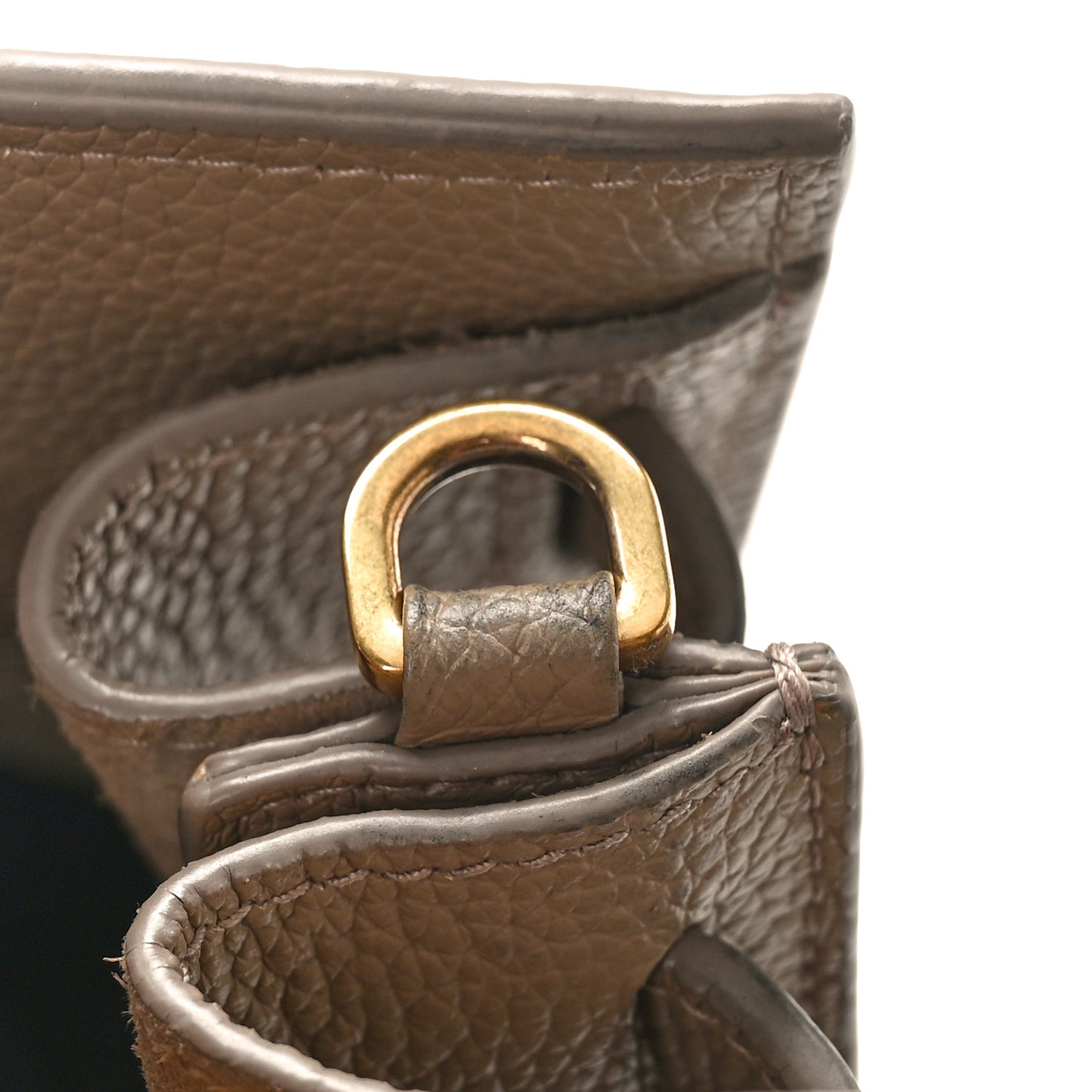 Grained Calfskin Nano Supple Sac De Jour Dark Beige