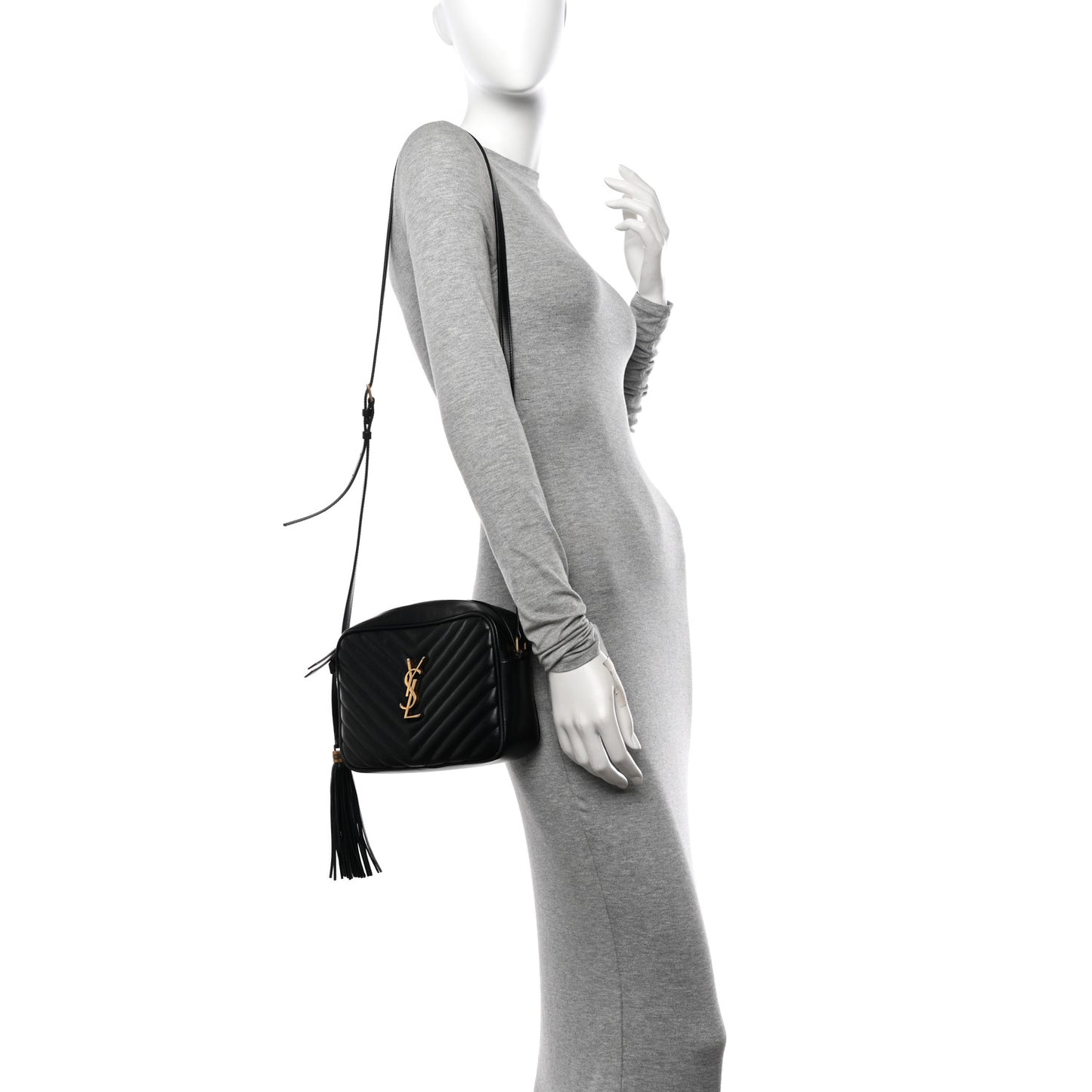 Calfskin Matelasse Monogram Lou Camera Bag Black