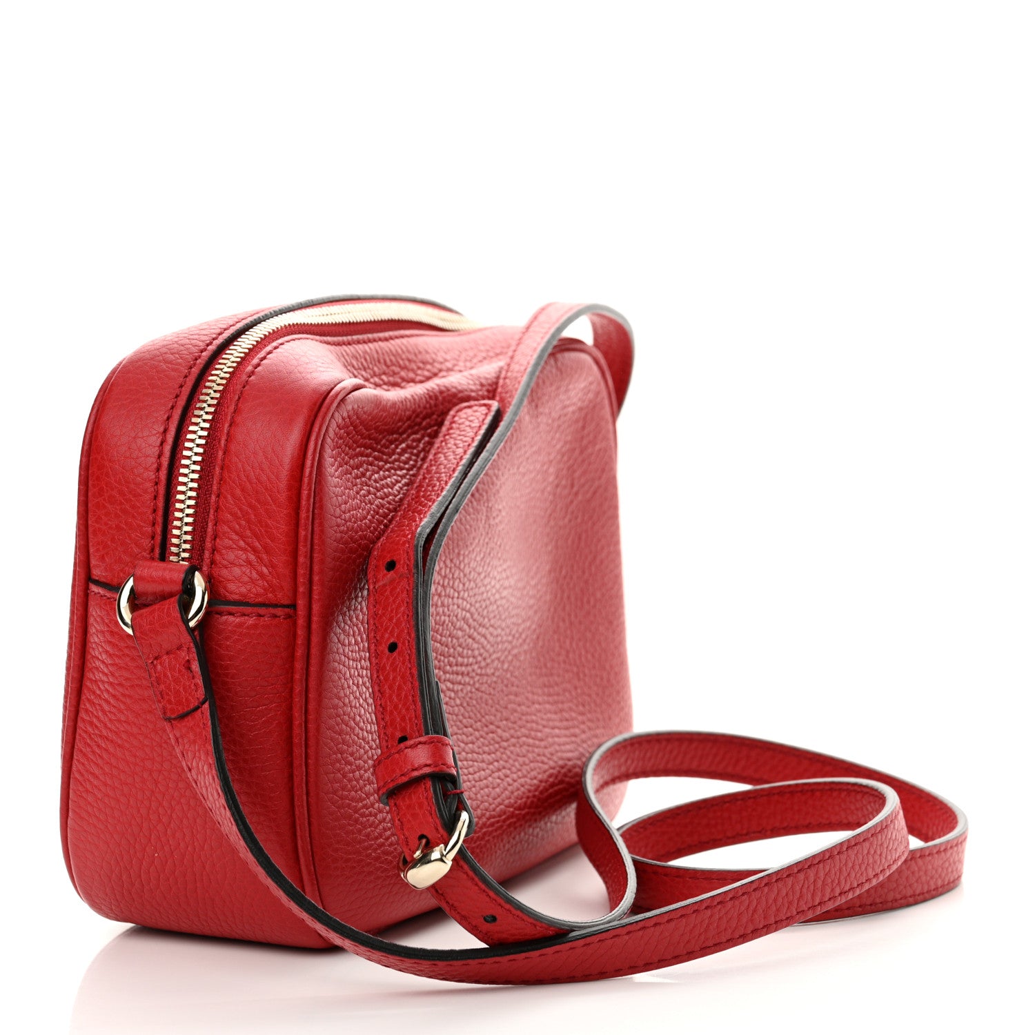 Gucci Pebbled Calfskin Small Soho Disco Bag Vibrant Red 2 of 9