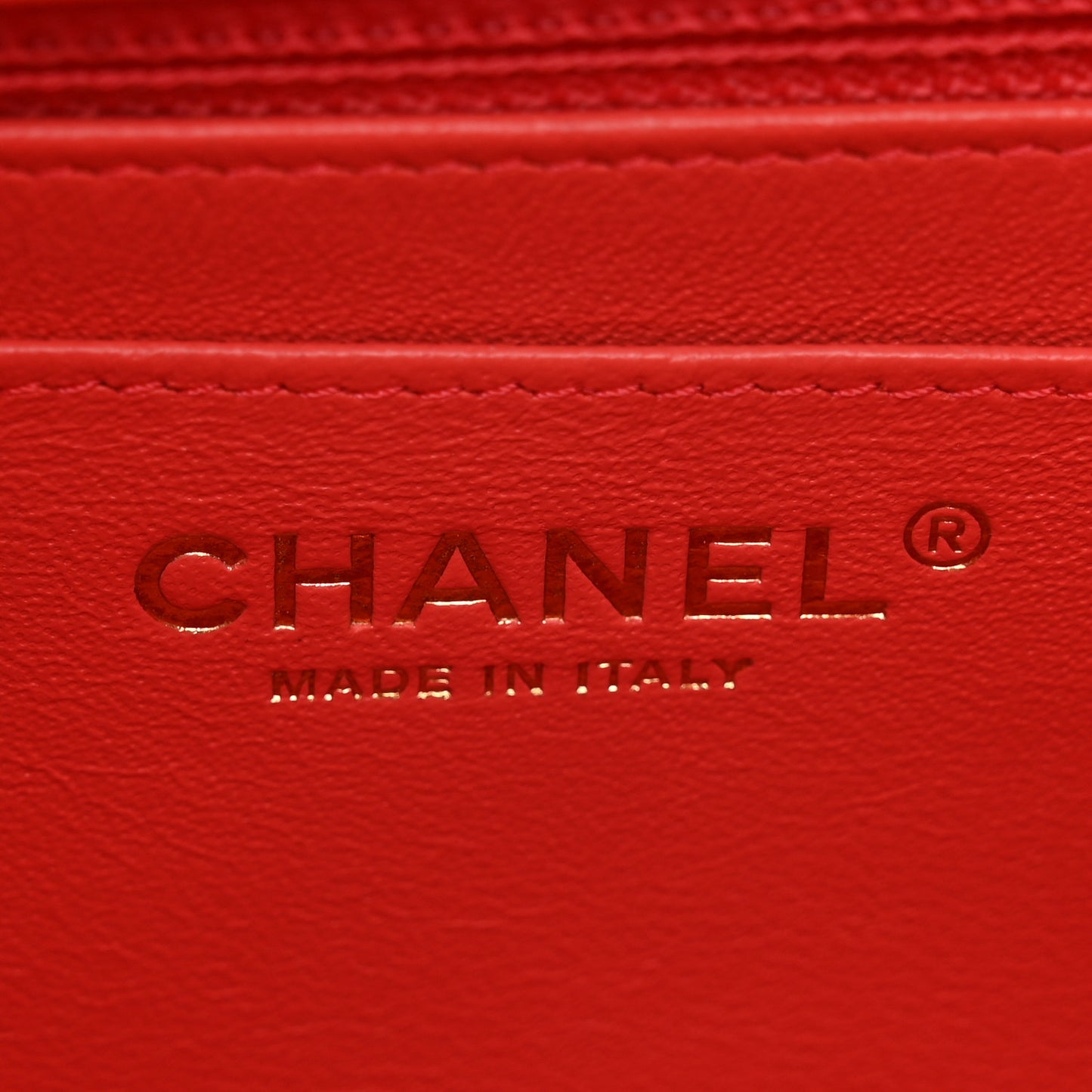 Lambskin Chevron Quilted Mini Square Flap Coral