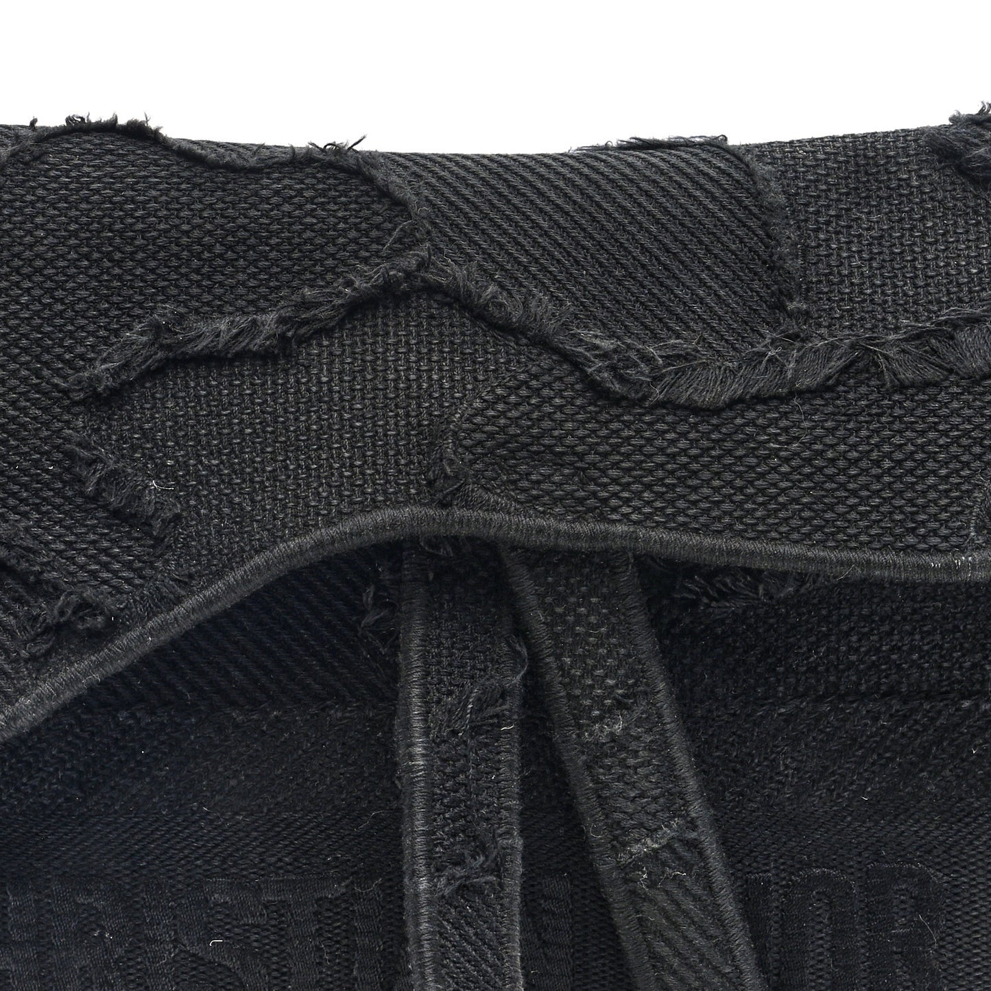 Canvas Embroidered Camouflage Saddle Bag Black