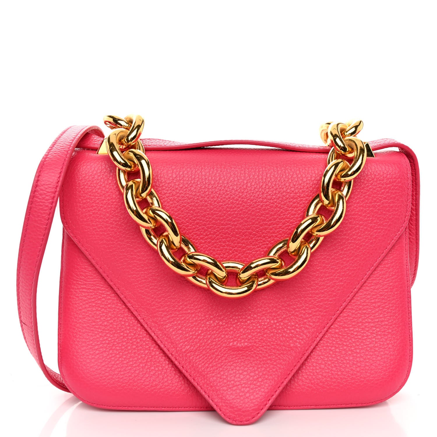 Bottega Veneta BOTTEGA VENETA Calfskin Mount Envelope Bag Pink 1 of 10