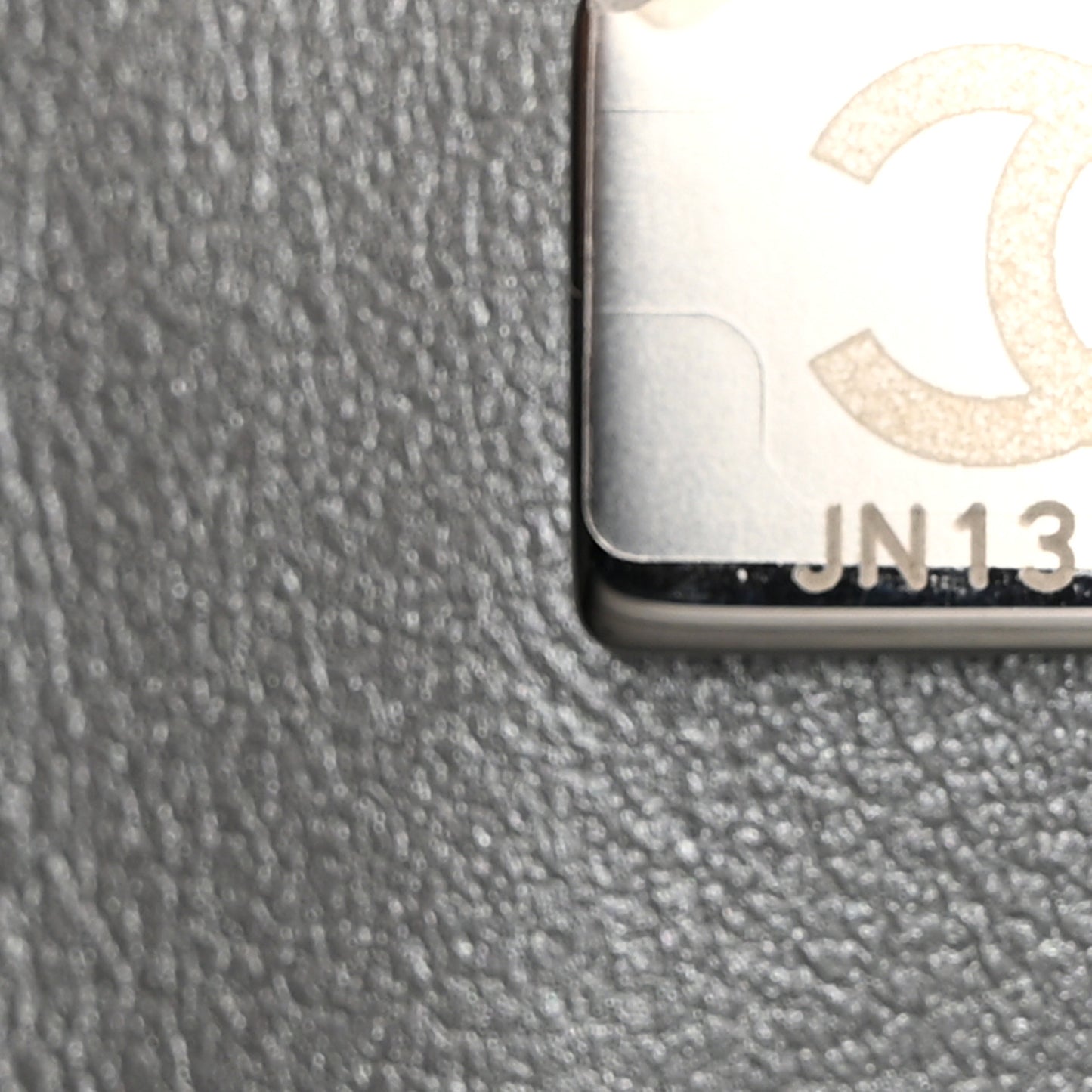 Iridescent Lambskin Quilted Medium Double Flap Grey