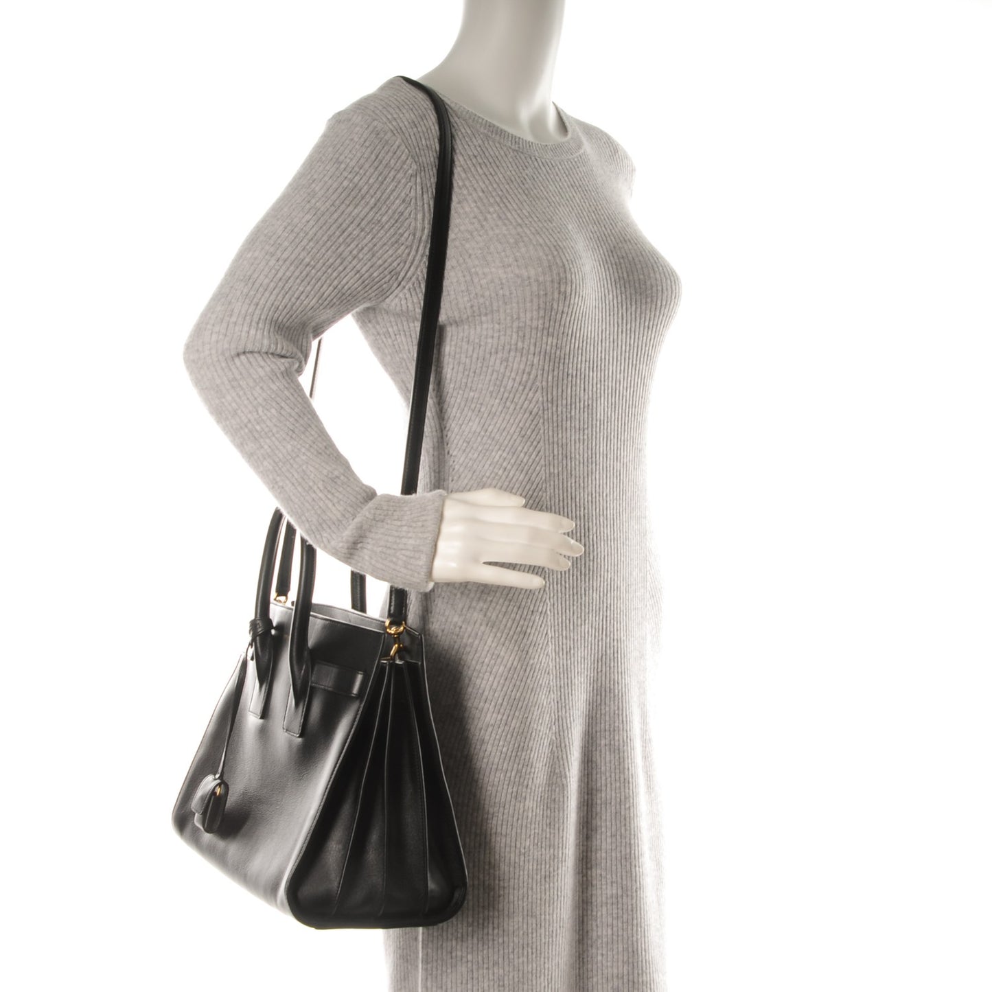 Calfskin Small Sac De Jour Black