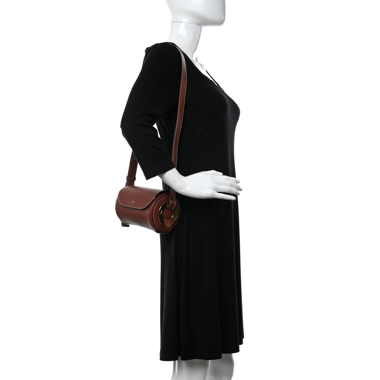 Small Grain Smooth Calfskin Mini Darryl Crossbody Sepia Brown