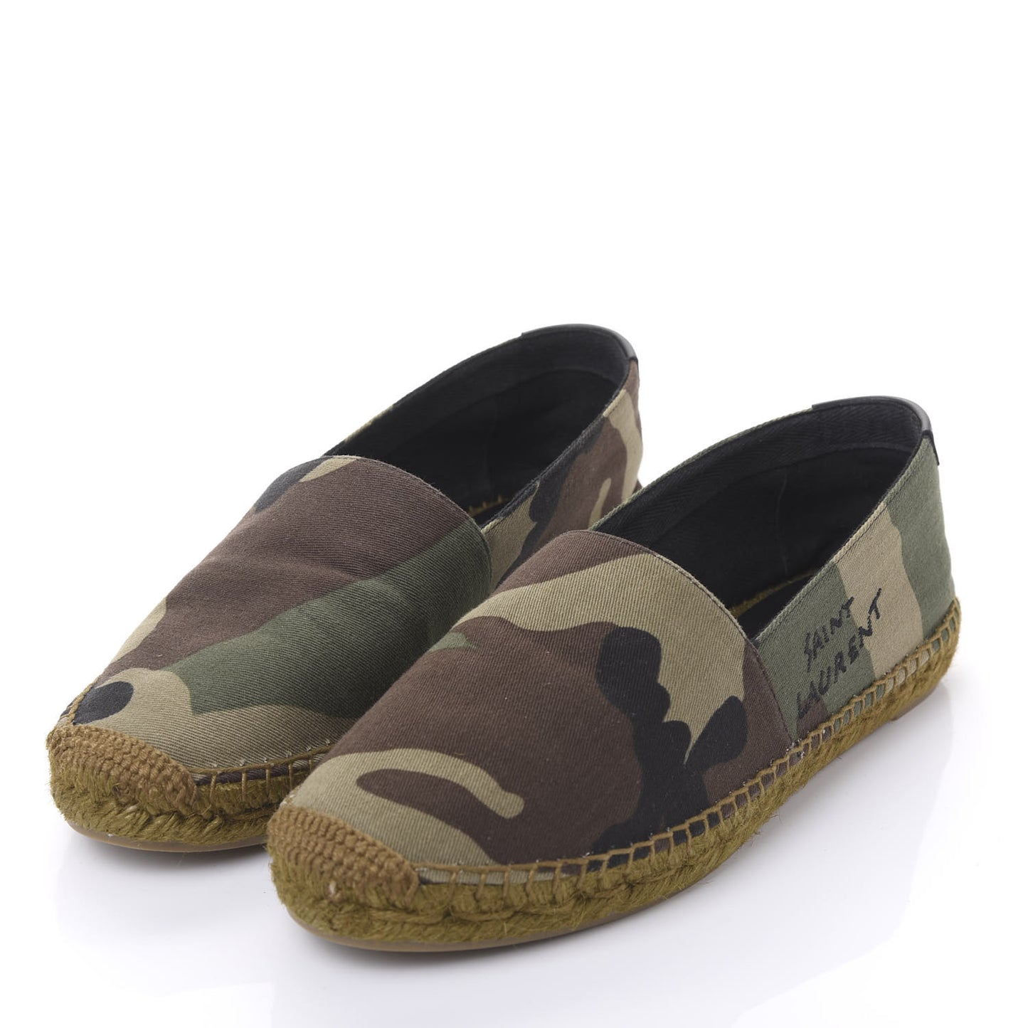 Canvas Camouflage Espadrilles 37.5 Kaki Black