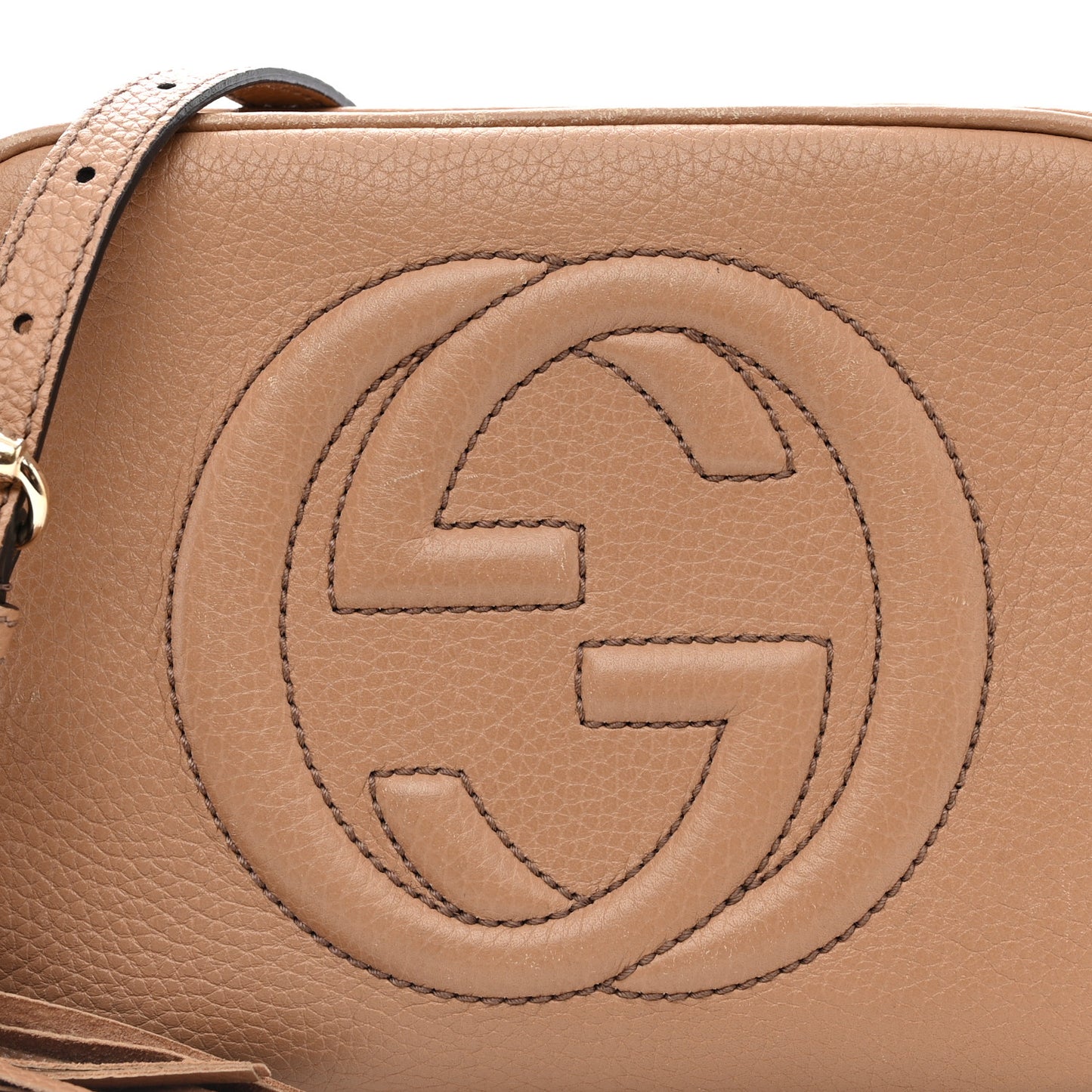 Pebbled Calfskin Small Soho Disco Bag Camelia
