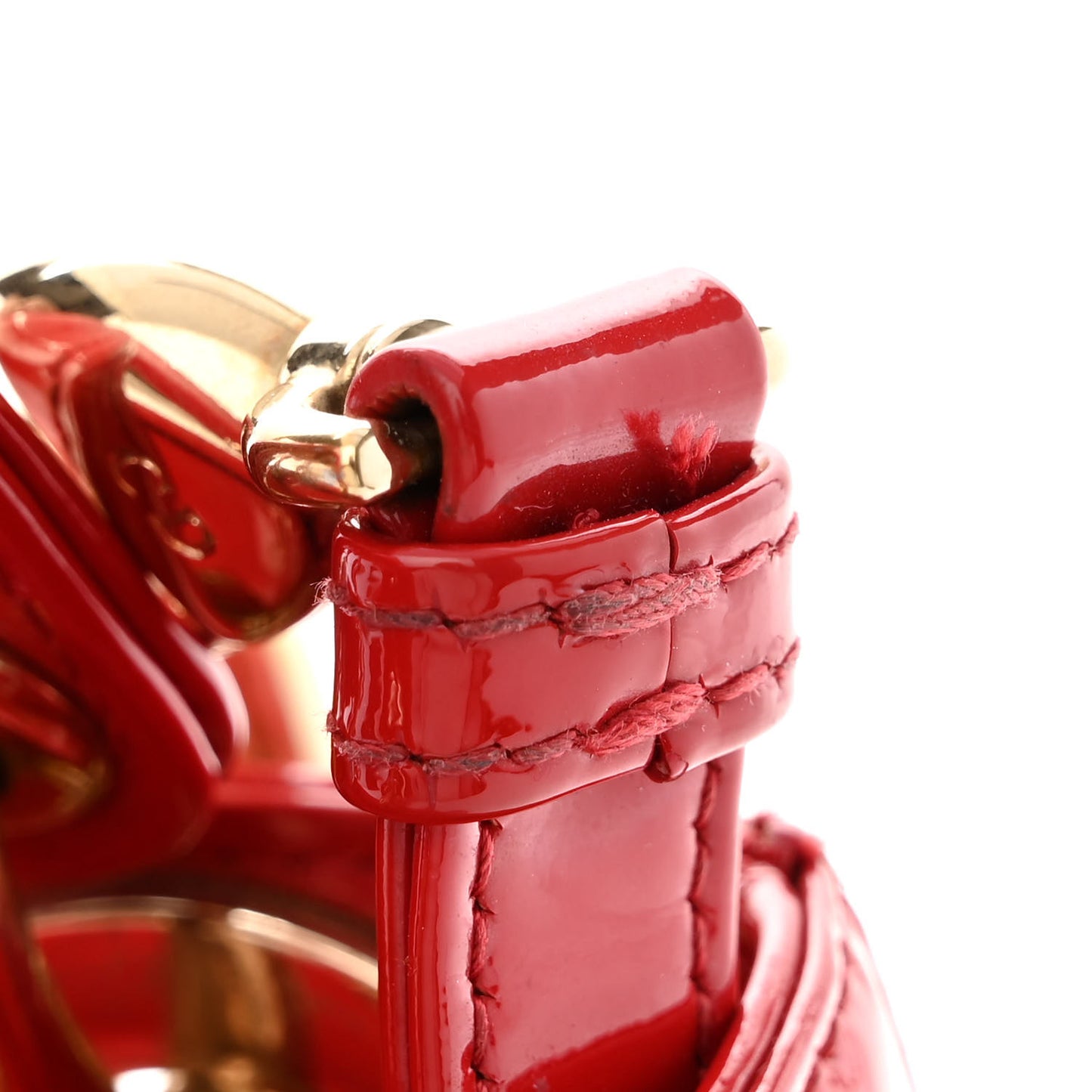 Patent Cannage Mini Lady Dior Red