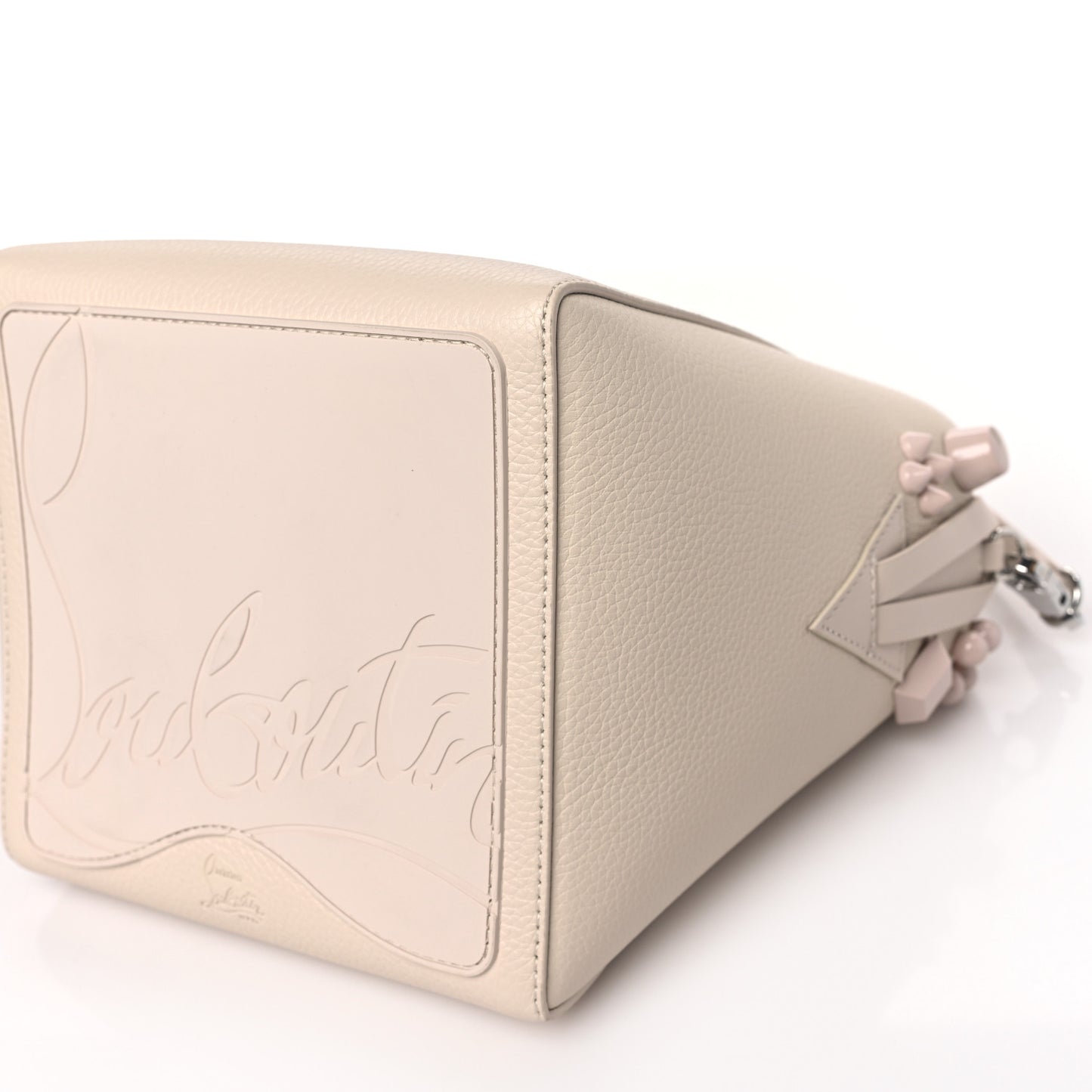 Calfskin Spiked Mini Cabachic Mini Bucket Bag Leche