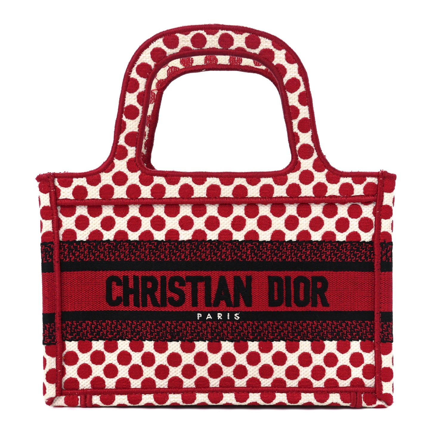 Canvas DiorAmour Dots Mini Book Tote Red