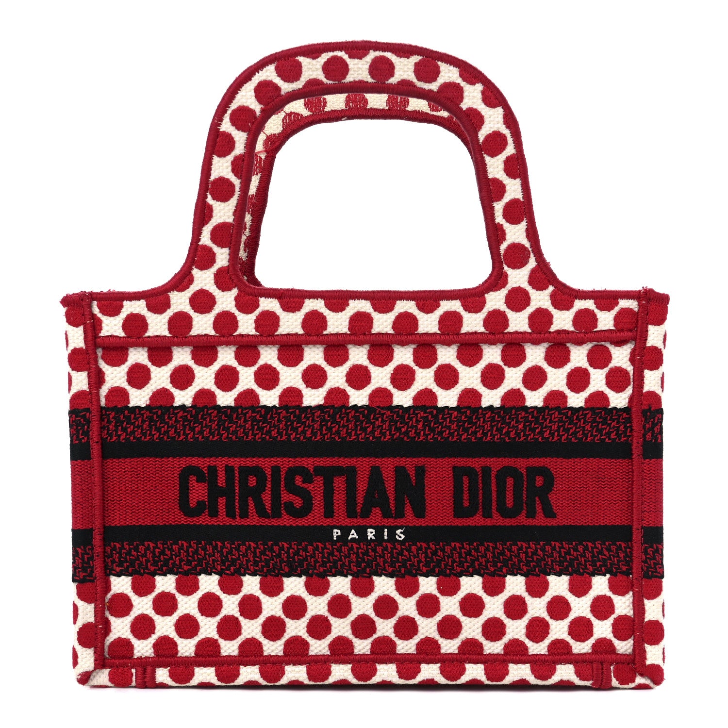 Christian Dior Canvas DiorAmour Dots Mini Book Tote Red 1 of 11