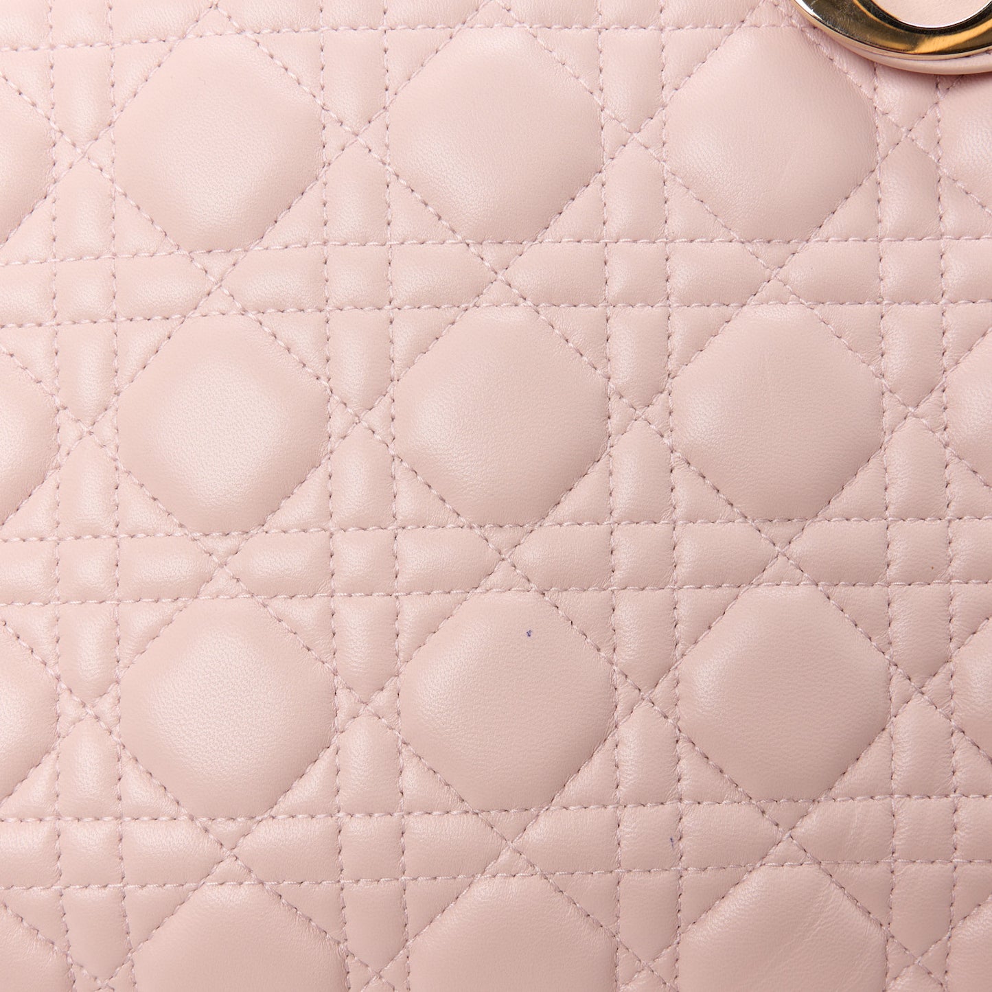 CHRISTIAN DIOR Lambskin Cannage Large Lady Dior Light Pink