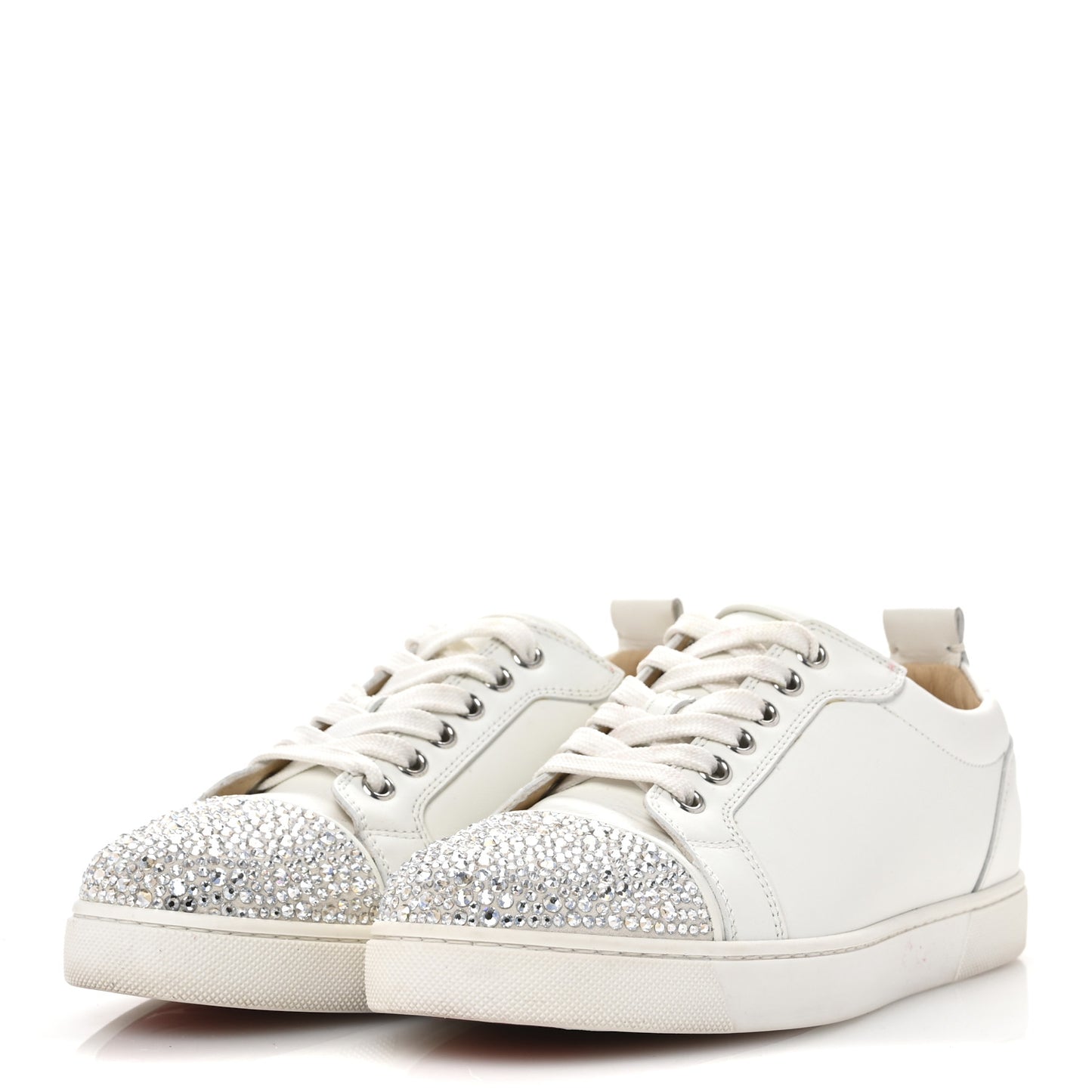Calfskin Strass Junior Flat Sneakers 36.5 36.5 Version Latte
