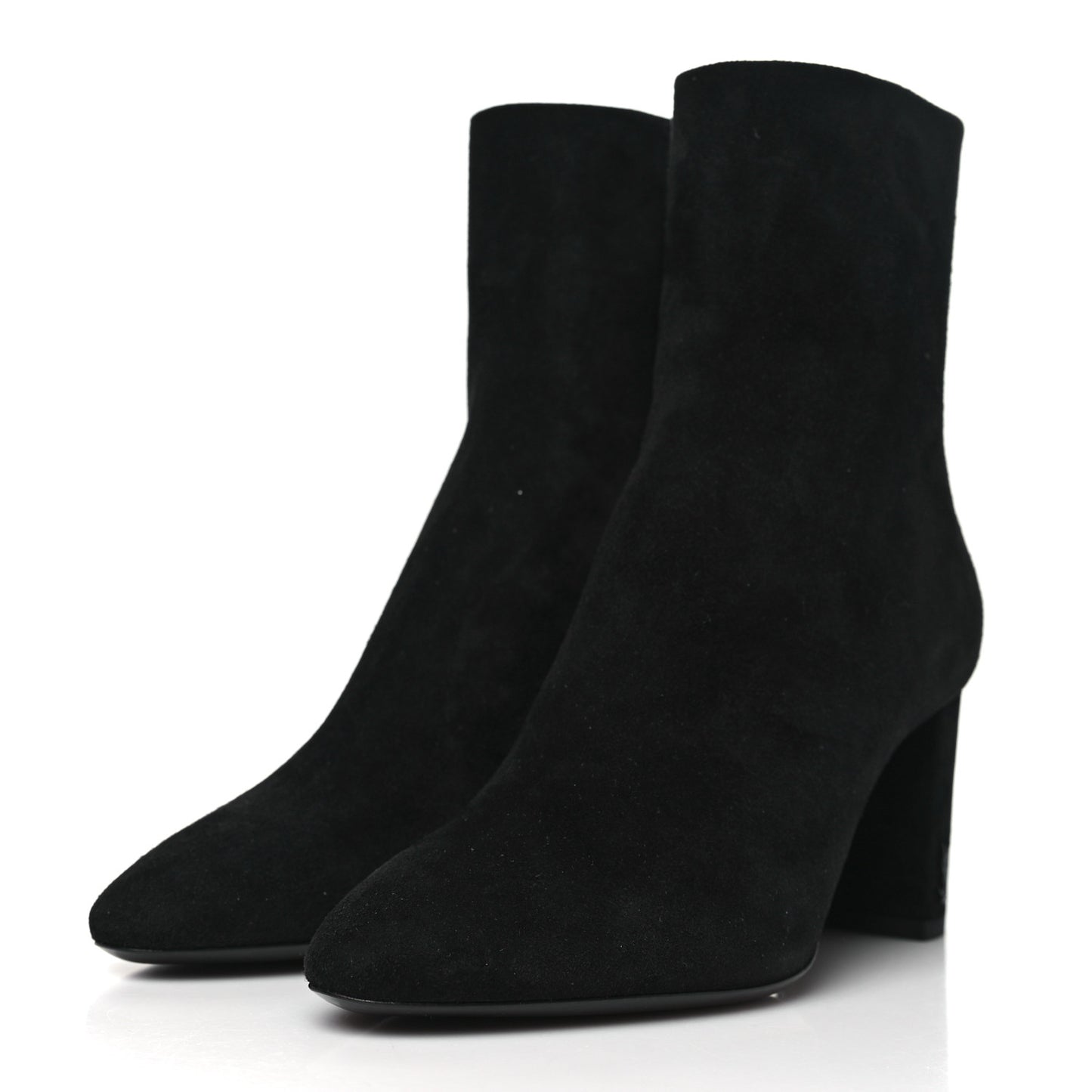 Suede Loulou Ankle Zip Boot 36 Black