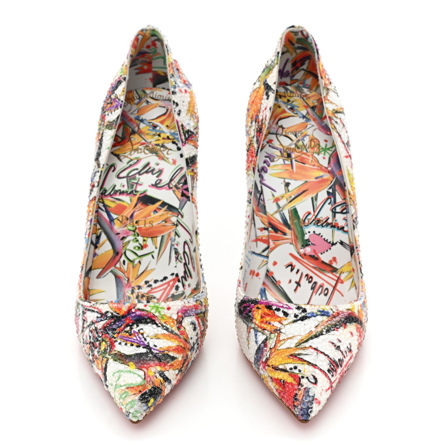 Christian Louboutin Crepe Satin Crystal Printed So Kate Strass Freedom 120 Pumps 36 Multicolor 2 of 7