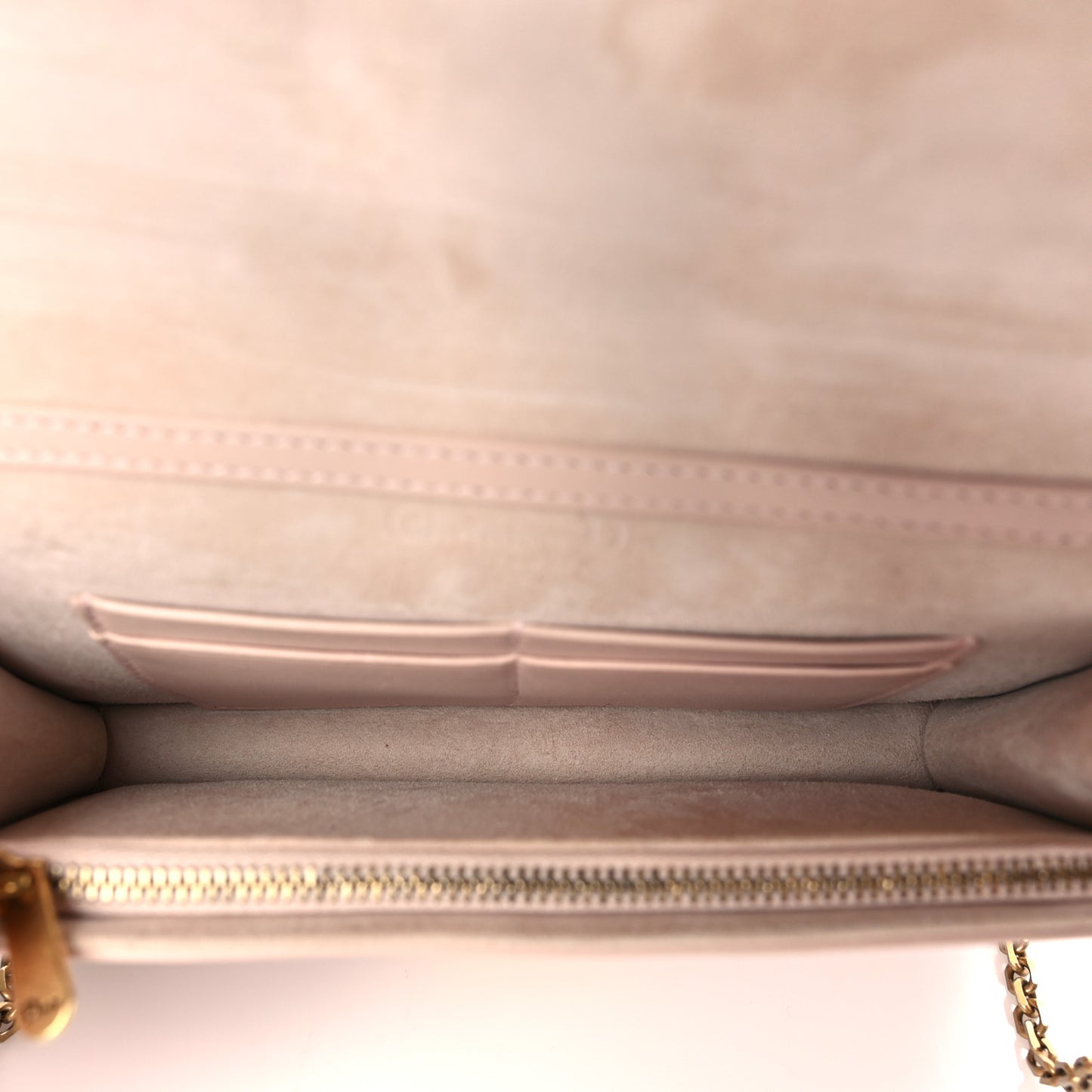 Lambskin Cannage Dioraddict Wallet on Chain Clutch Rose Poudre