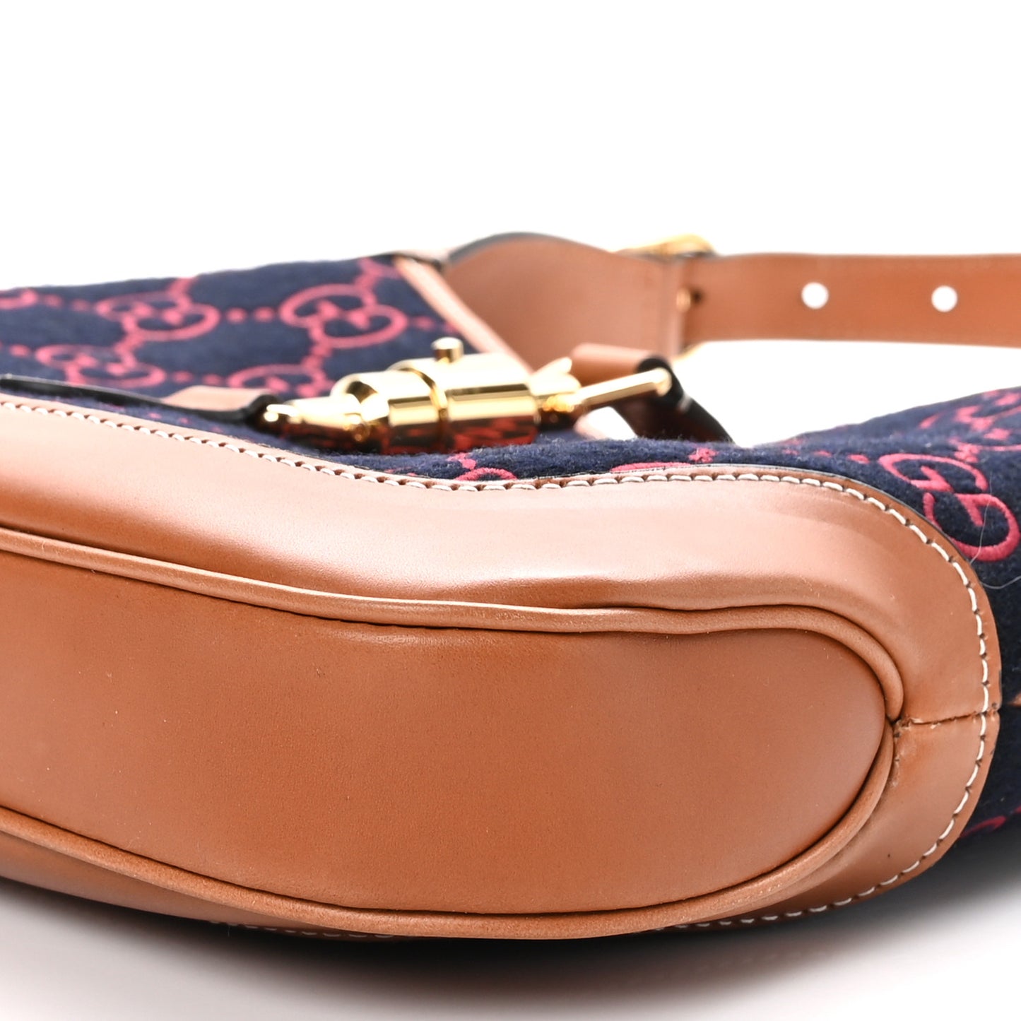 Monogram Felt Azalea Calfskin Web Small Jackie 1961 Hobo Navy Burgundy