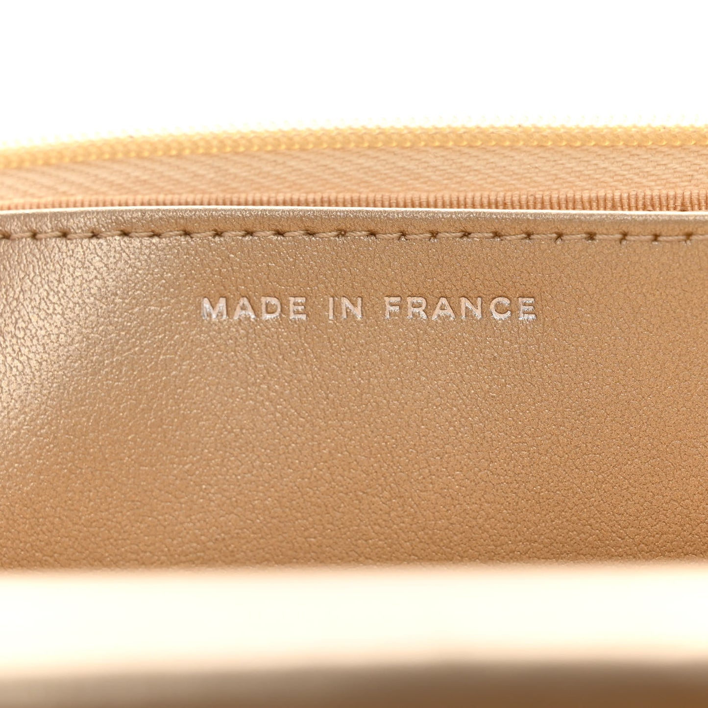 Metallic Lambskin Quilted Wallet On Chain WOC Gold Black