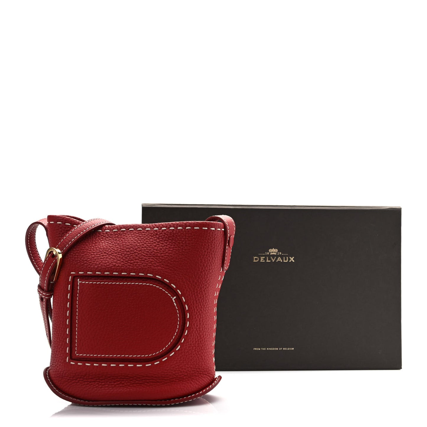 Taurillon Soft Mini Pin Surpique Bucket Scarlet Red