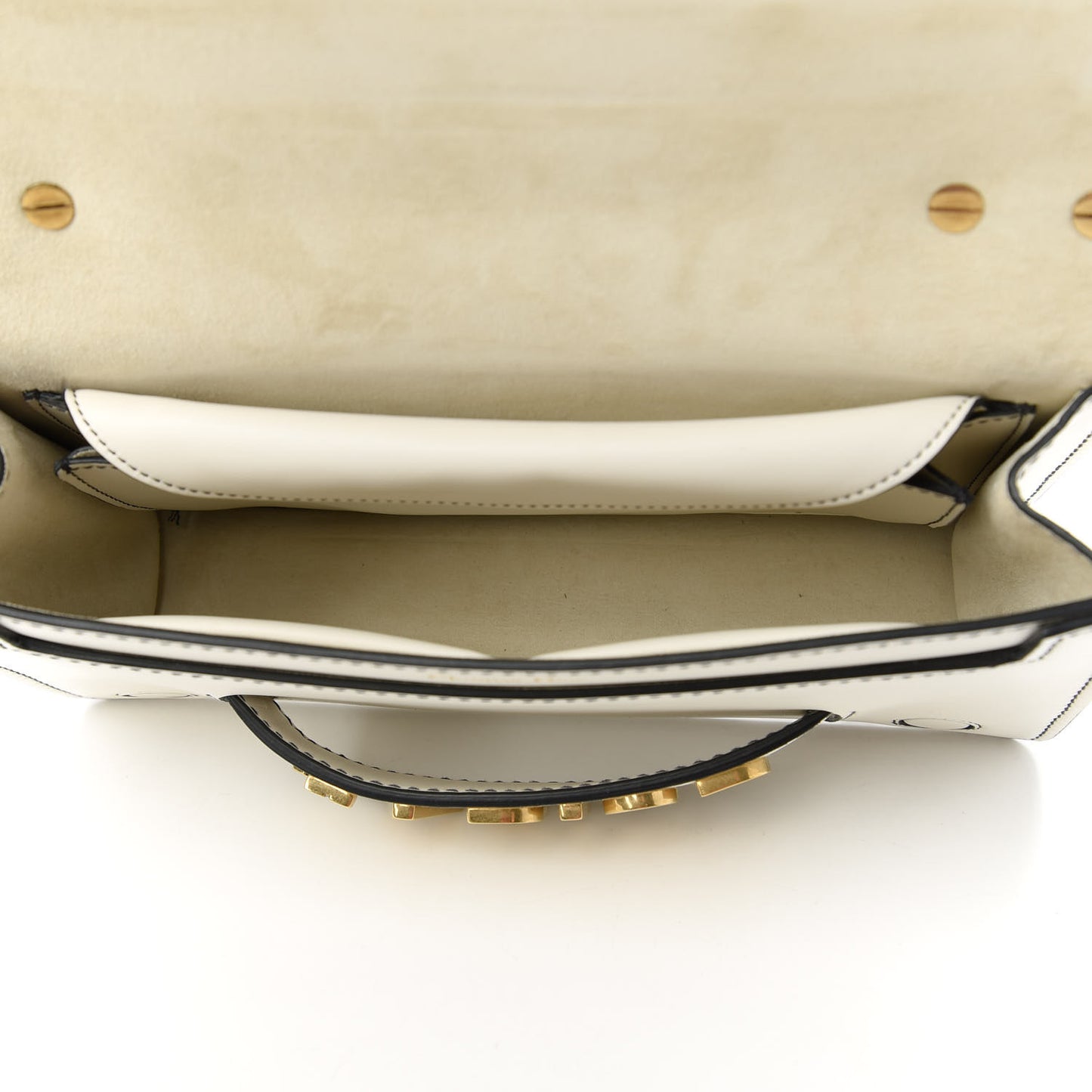 Calfskin J'Adior Chain Flap Bag Off White
