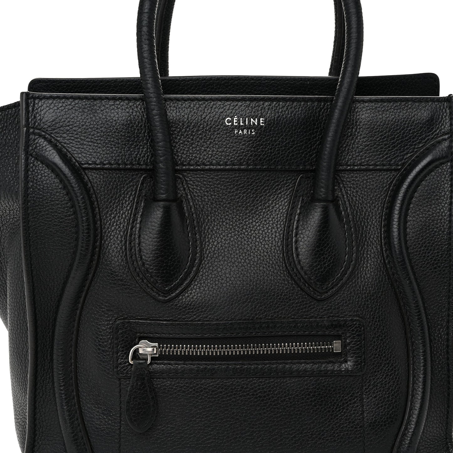 Drummed Calfskin Micro Luggage Black
