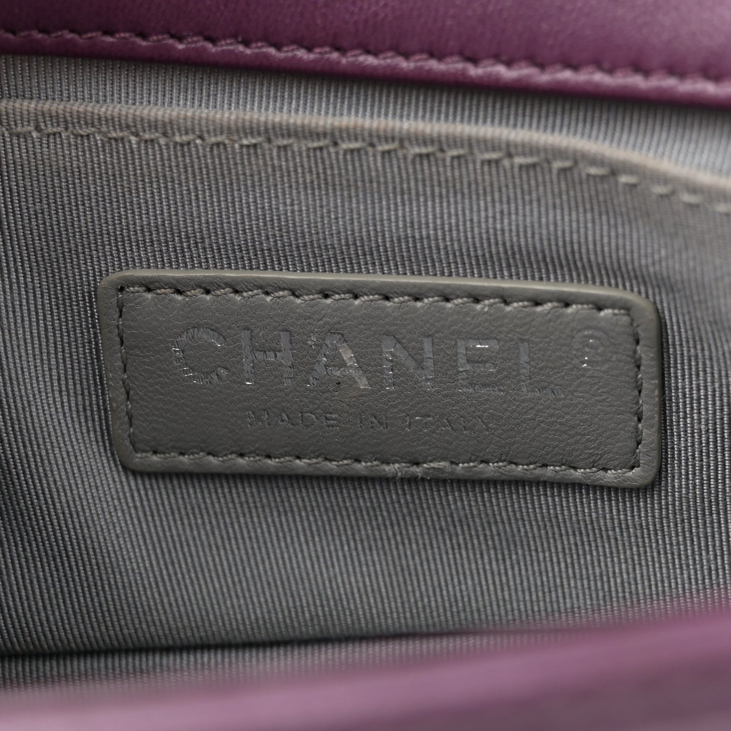 Velvet Quilted Mini Boy Flap Purple