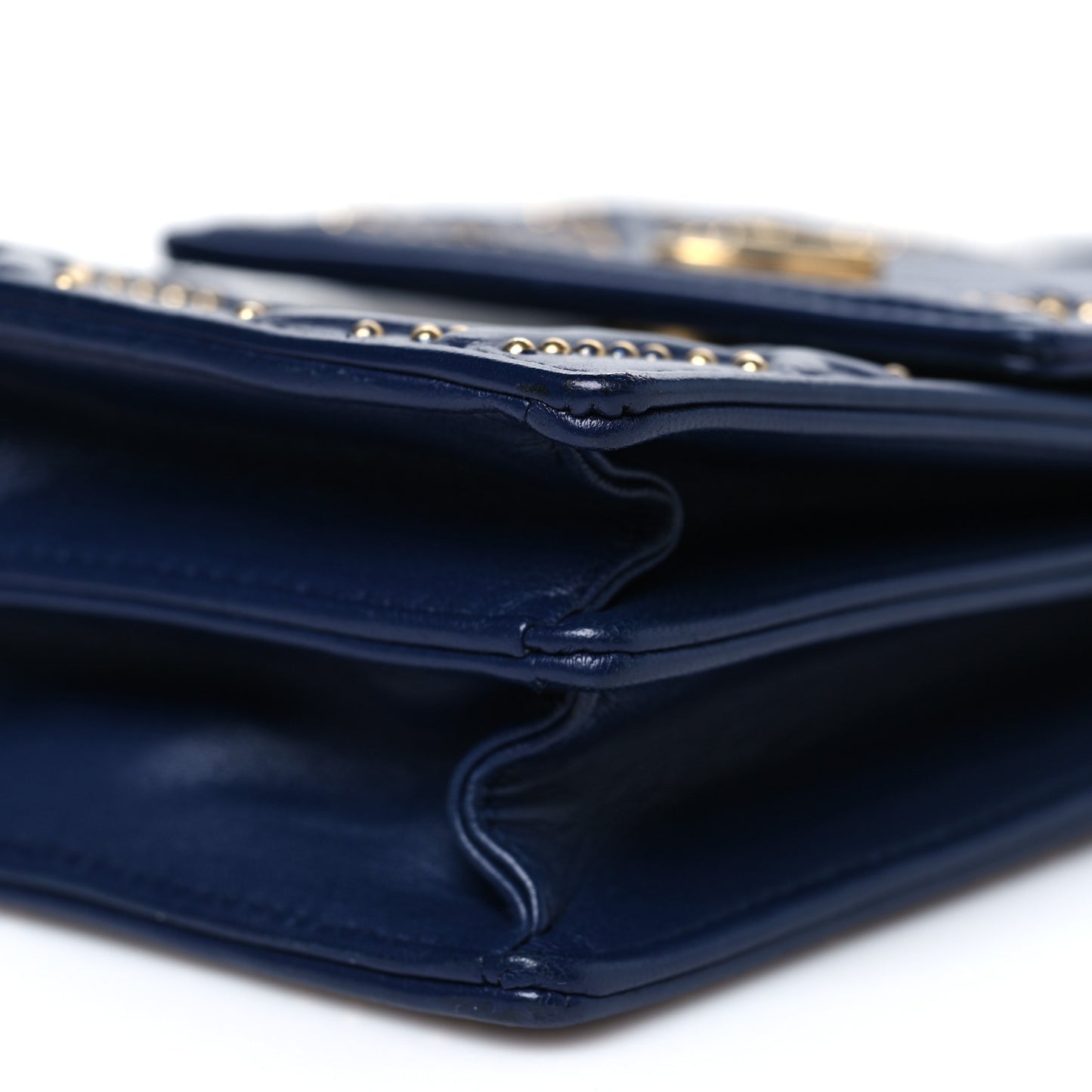 Lambskin Studded Vertical Diorama Indigo