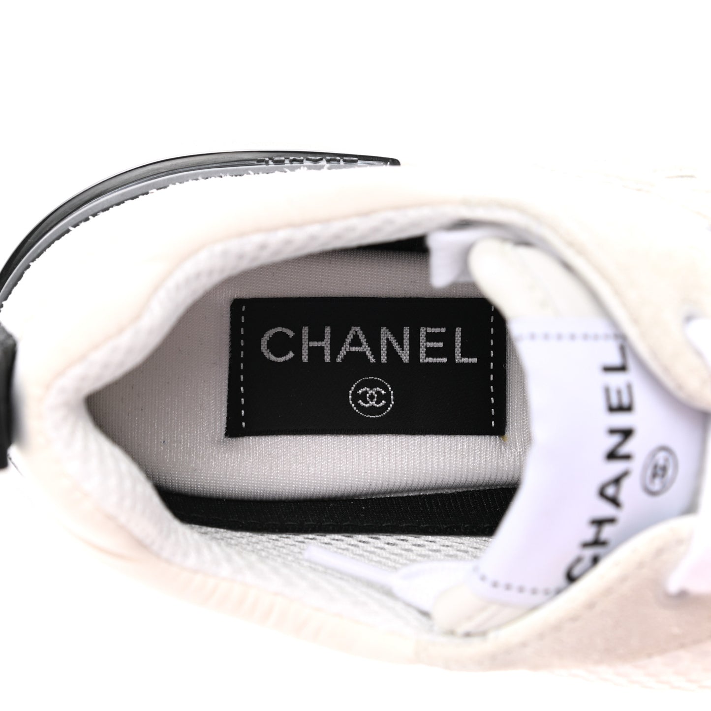 Calfskin Mesh Lycra Suede Womens Logo Sneakers 37 White