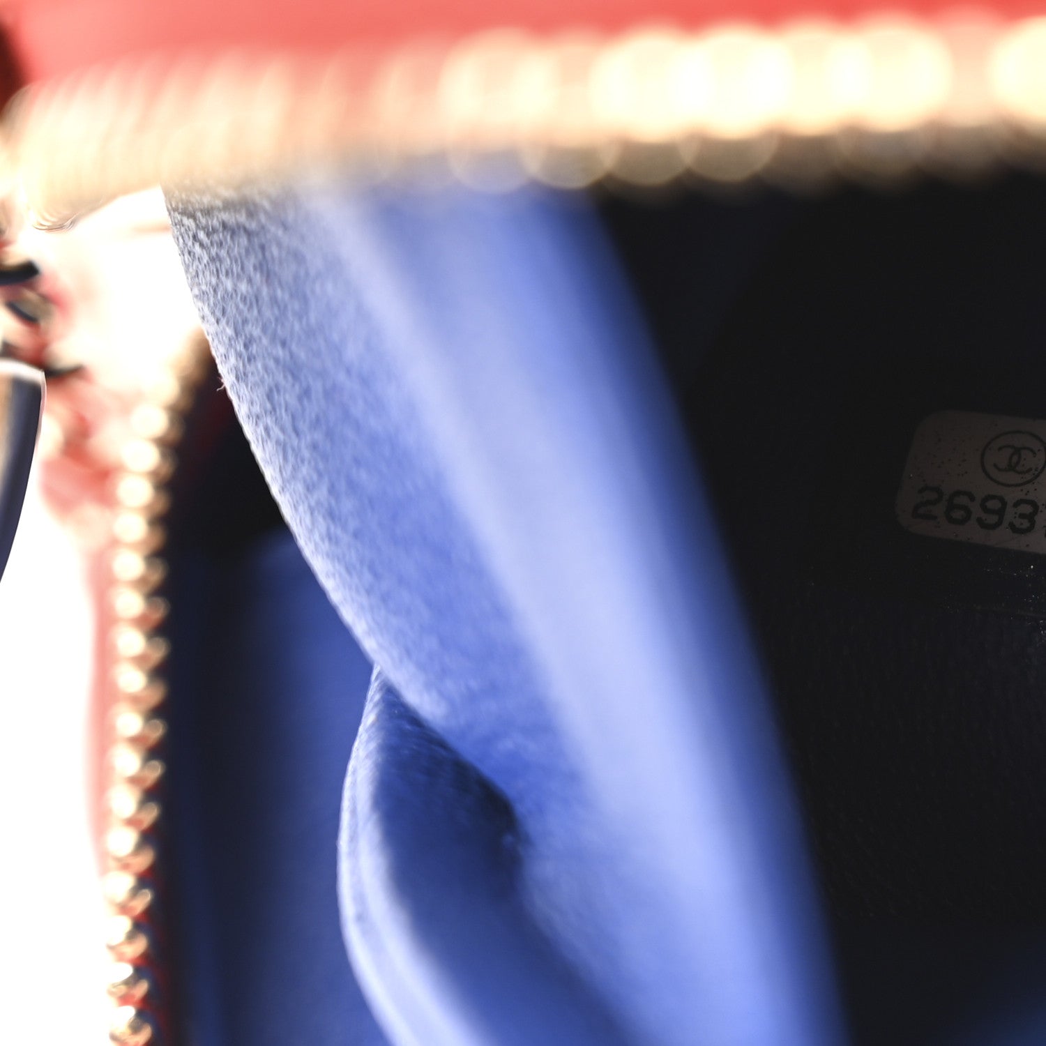 Chanel Caviar Quilted Small CC Filigree Vanity Case Blue White Red 7 of 11