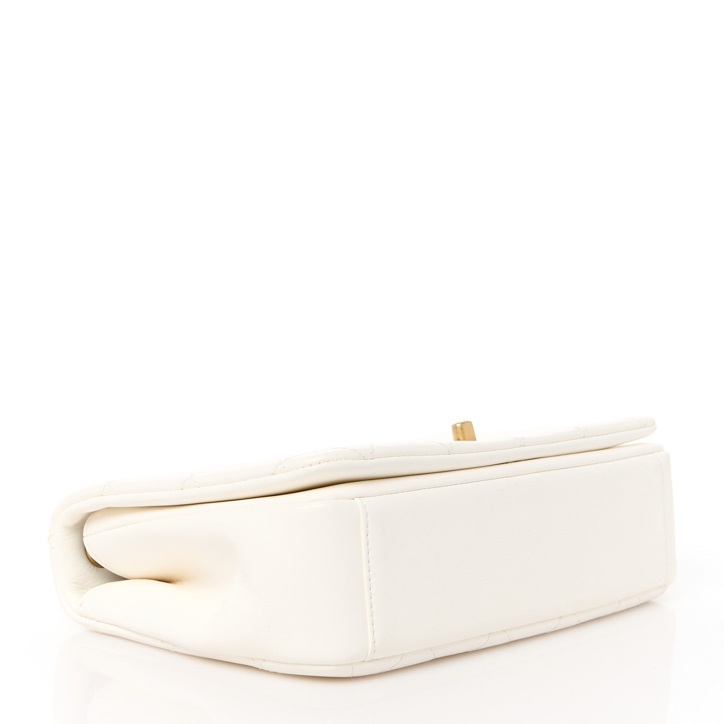 Lambskin Quilted On And On Small Chain Flap White