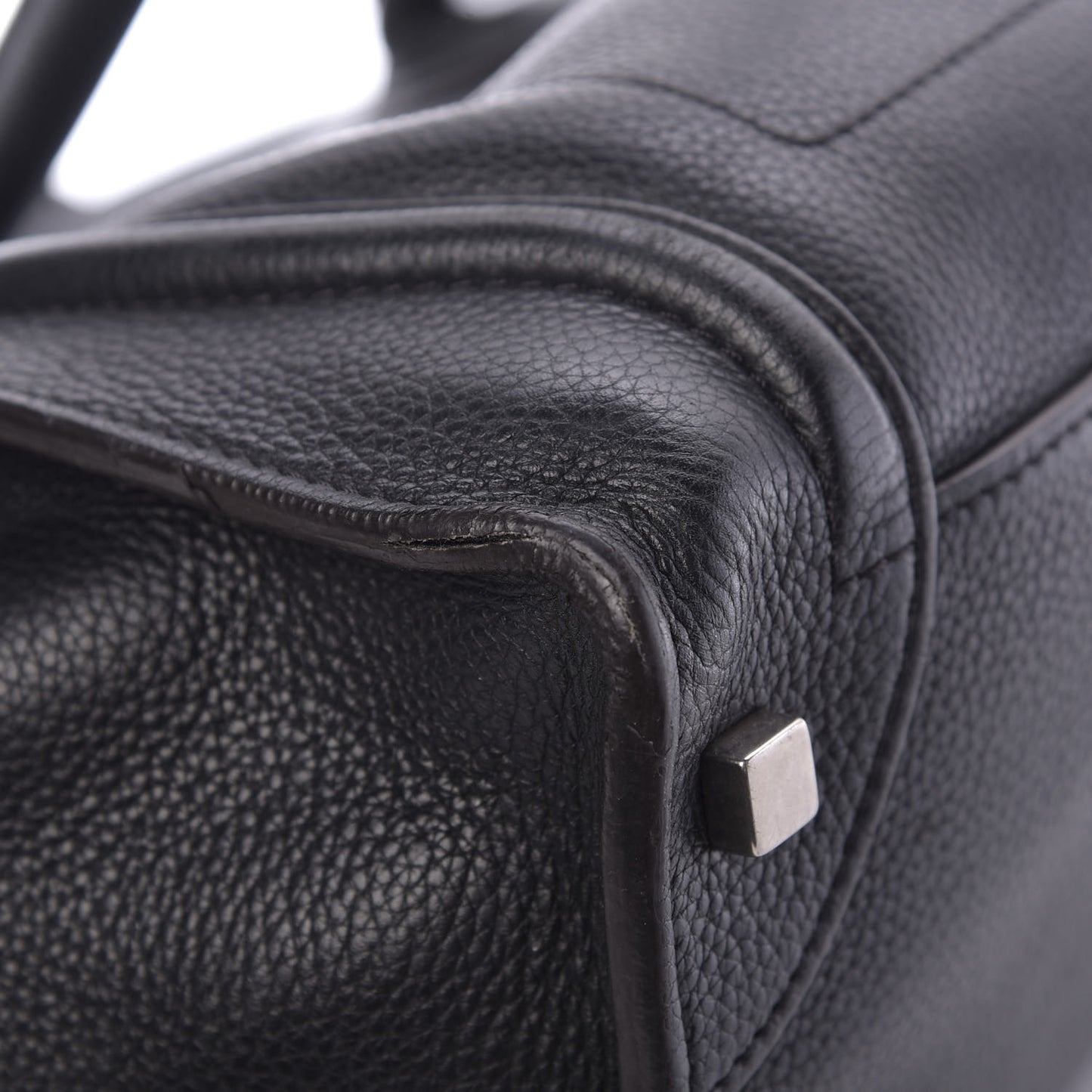 Drummed Calfskin Mini Luggage Black
