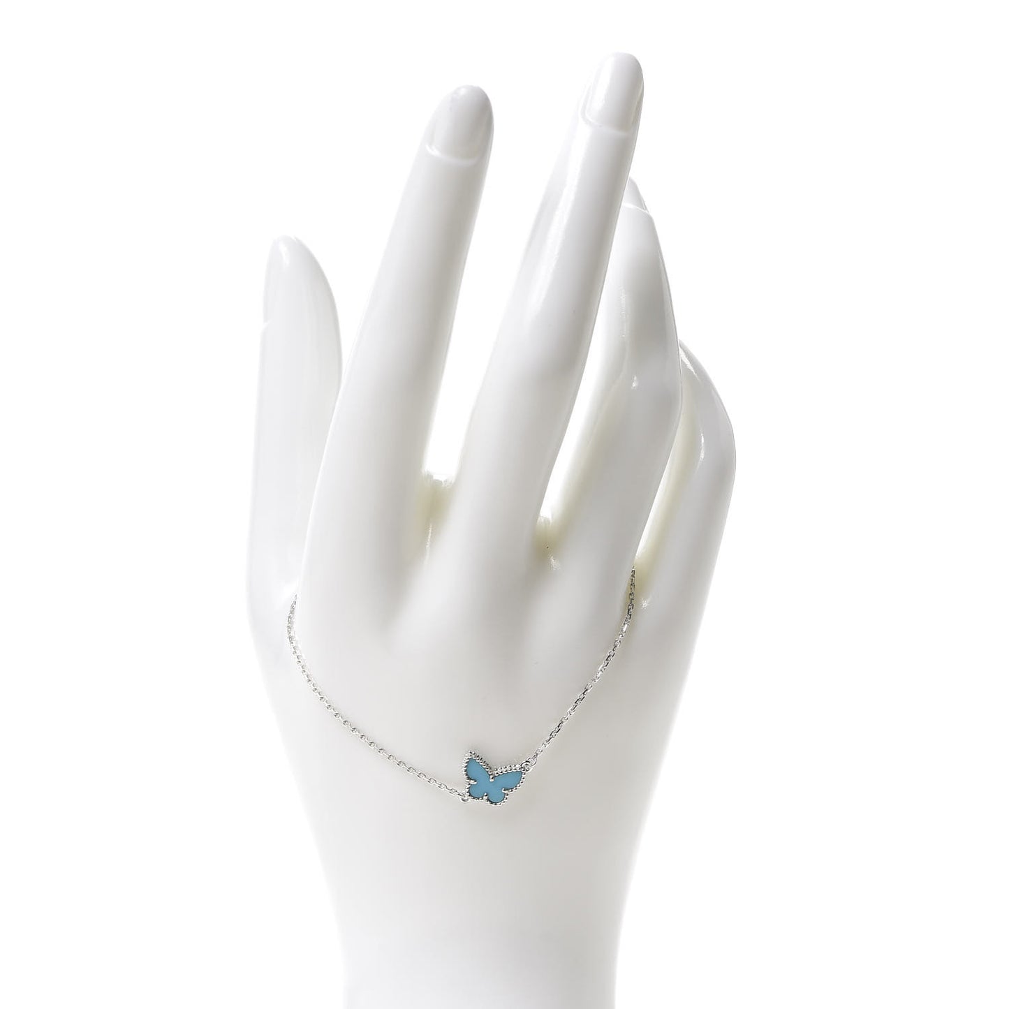 18K White Gold Turquoise Sweet Alhambra Butterfly Bracelet