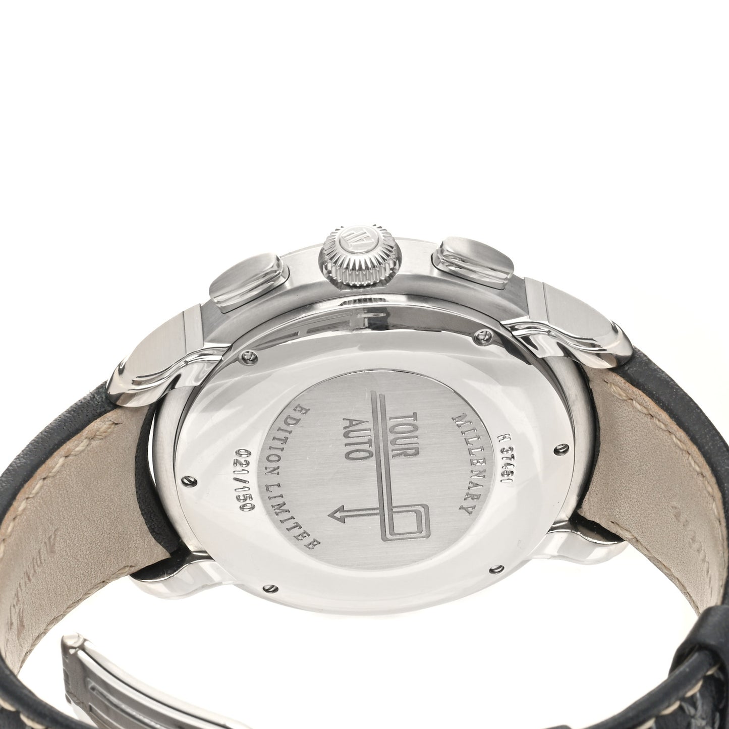 Stainless Steel Calfskin 47mm Millenary Tour Chronograph Limited Edition Automatic Watch Black 26142ST.OO.D001VE.01