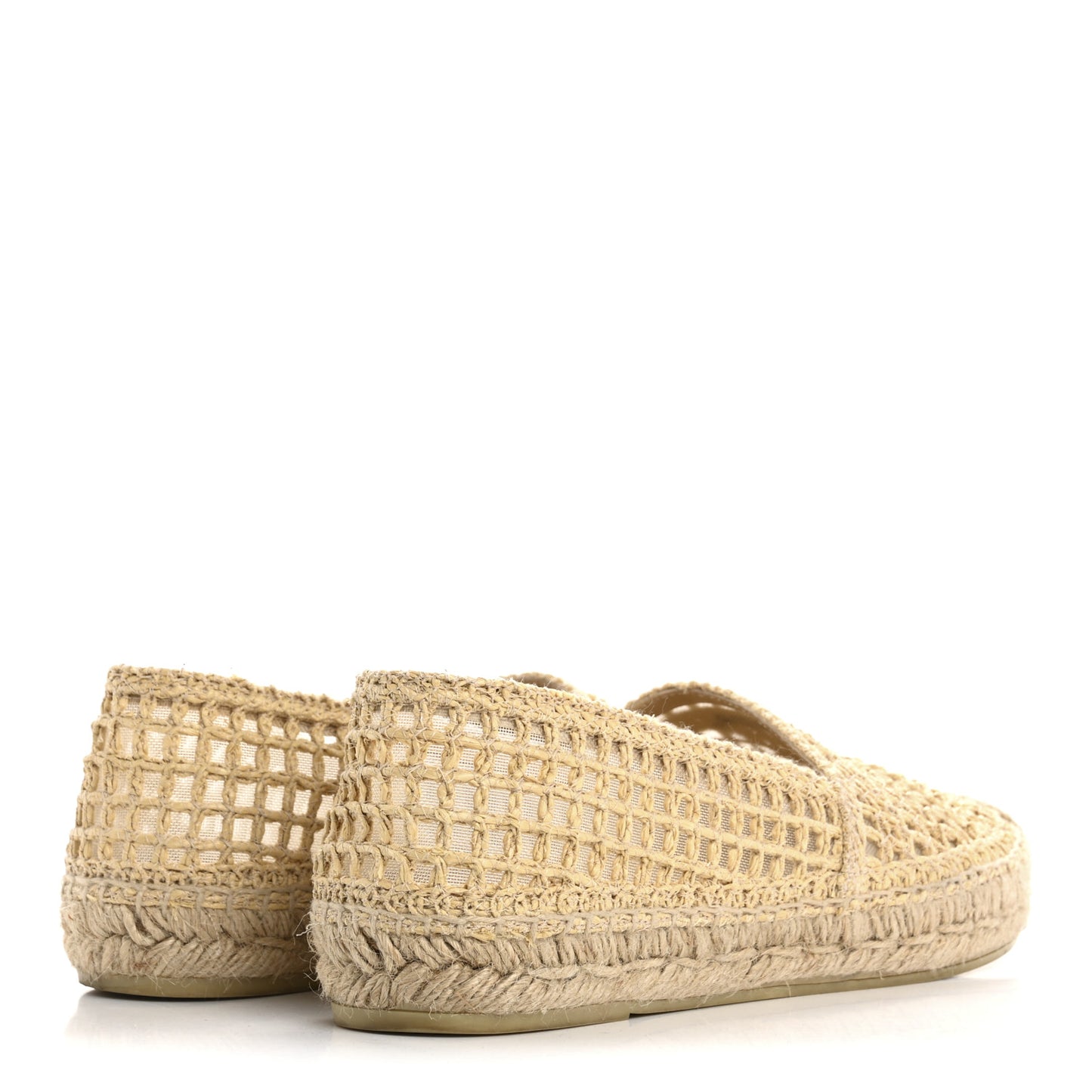 Raffia Triangle Logo Crochet 20mm Espadrilles 38 Naturale