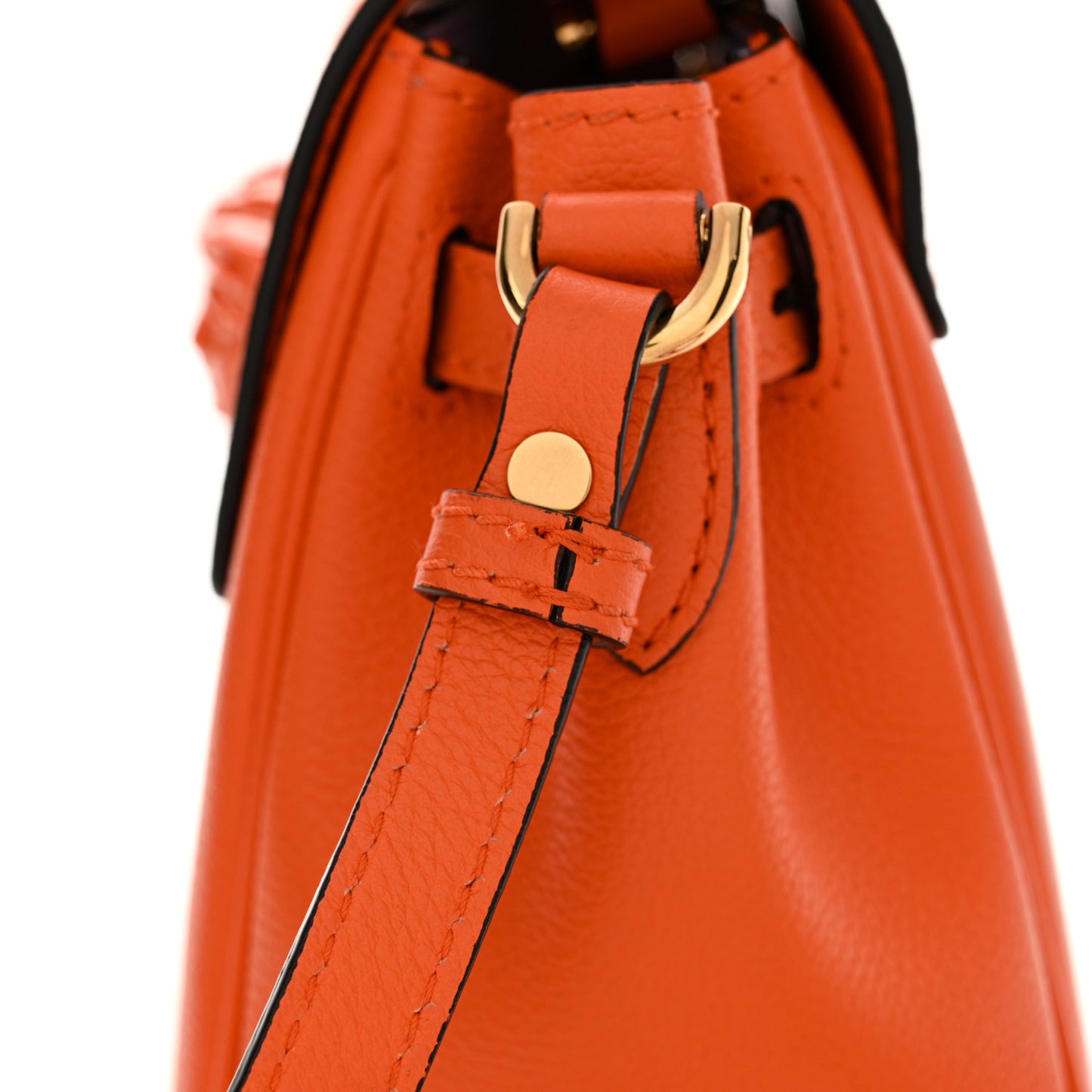 Grained Calfskin Small La Medusa Bag Orange