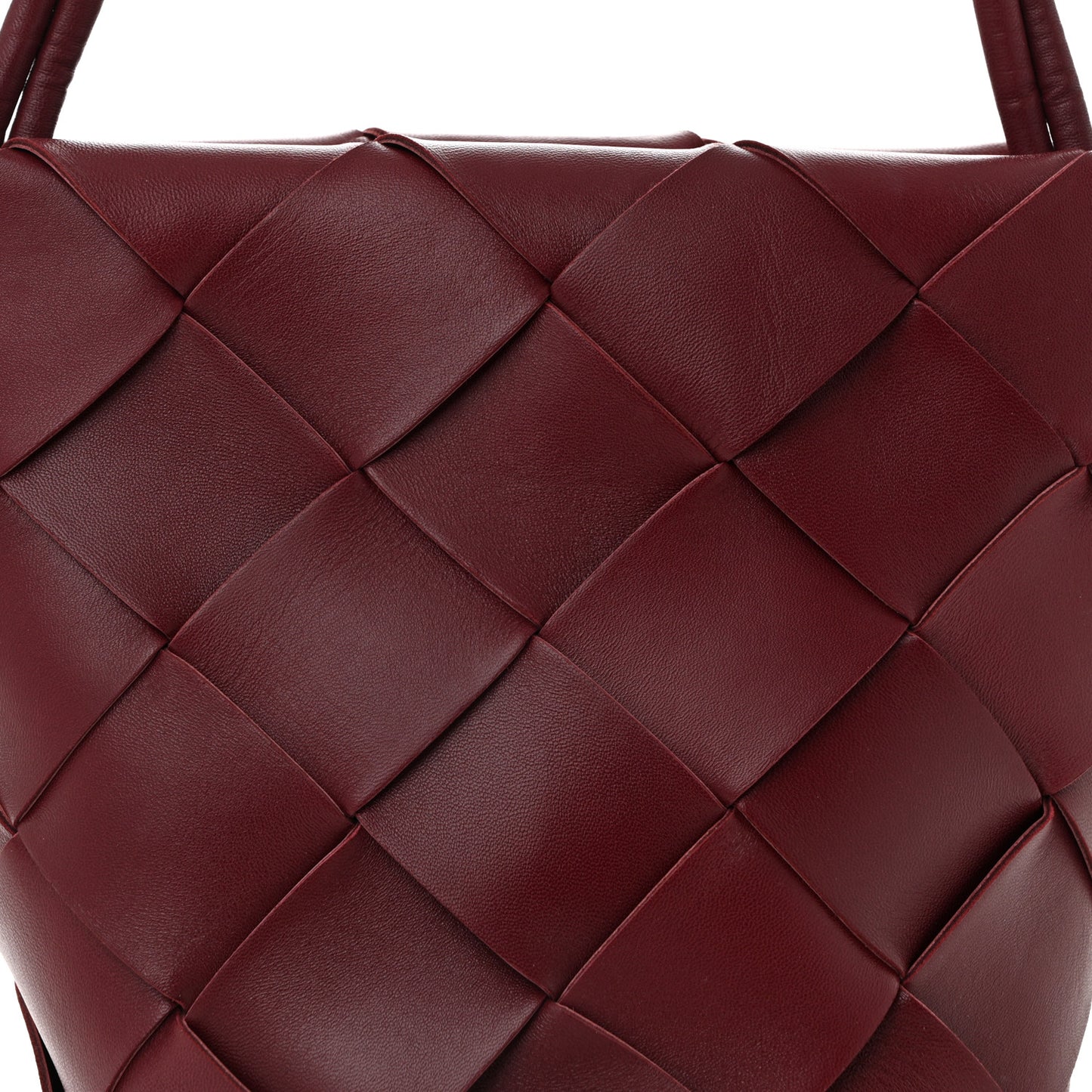 Nappa Maxi Intrecciato Clasp Bucket Bag Bordeaux