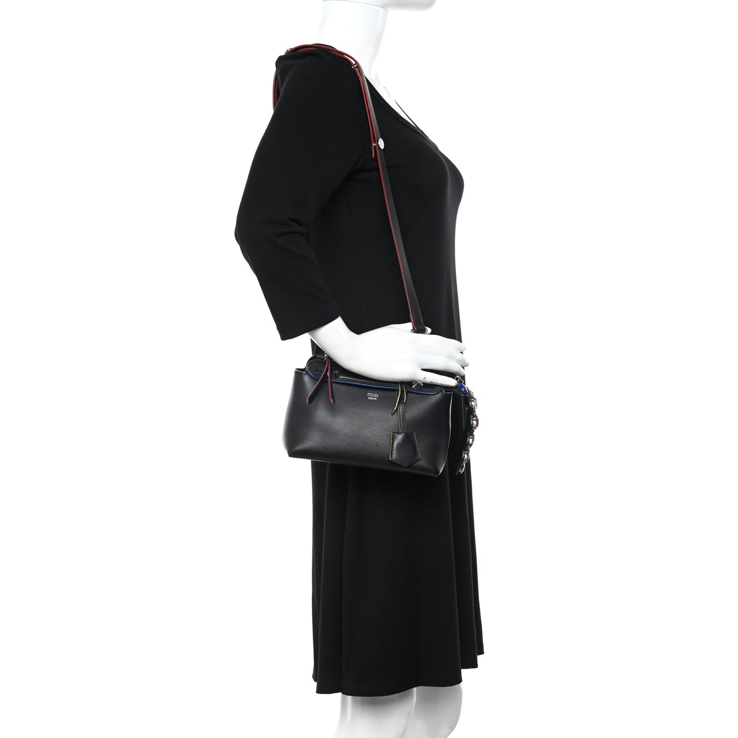 Vitello Dolce Crystal Croc Tail Mini By The Way Boston Bag Black Multicolor