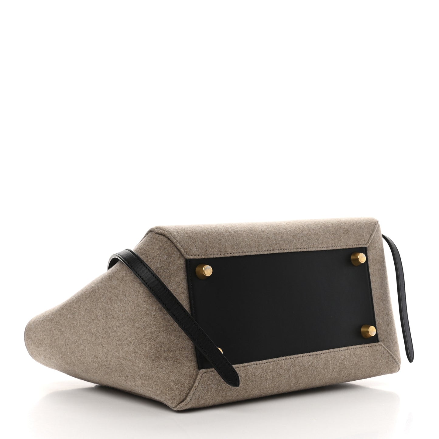 Felt Smooth Calfskin Mini Belt Bag Beige